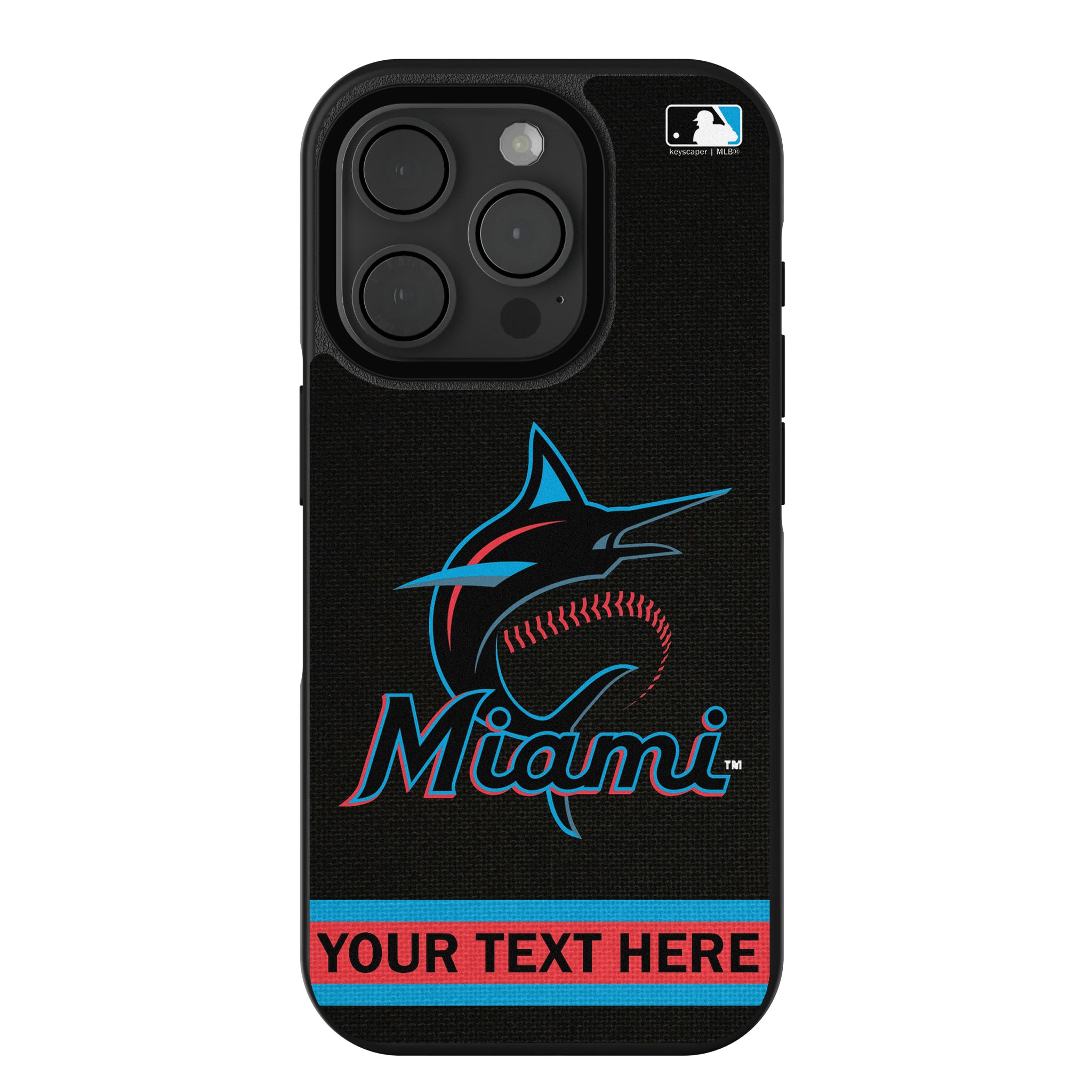 Miami Marlins Personalized Stripe iPhone Bump Phone Case for Apple iPhone