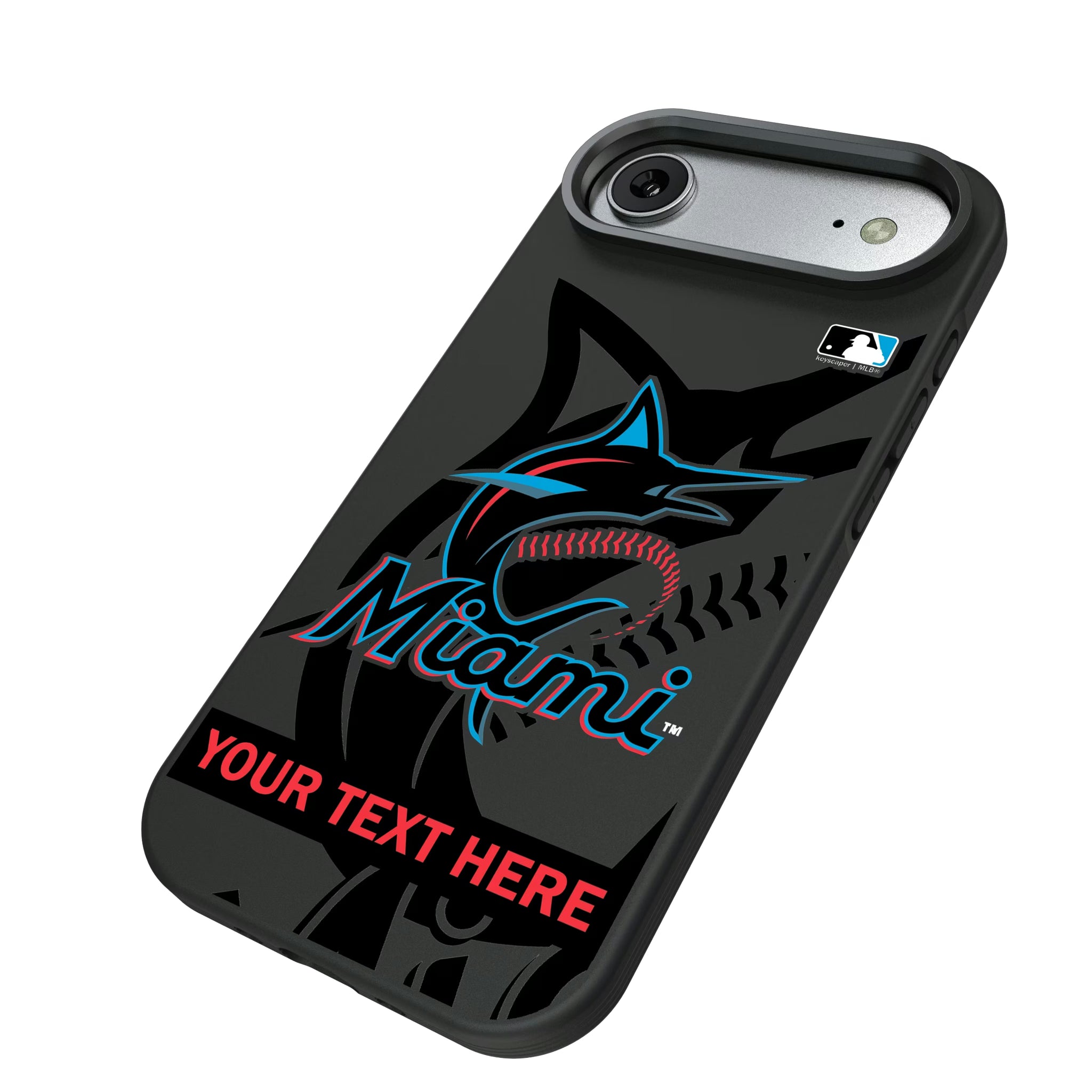 Miami Marlins Personalized Tilt iPhone Bump Phone Case for Apple iPhone - Isometric View#Device_iPhone Air