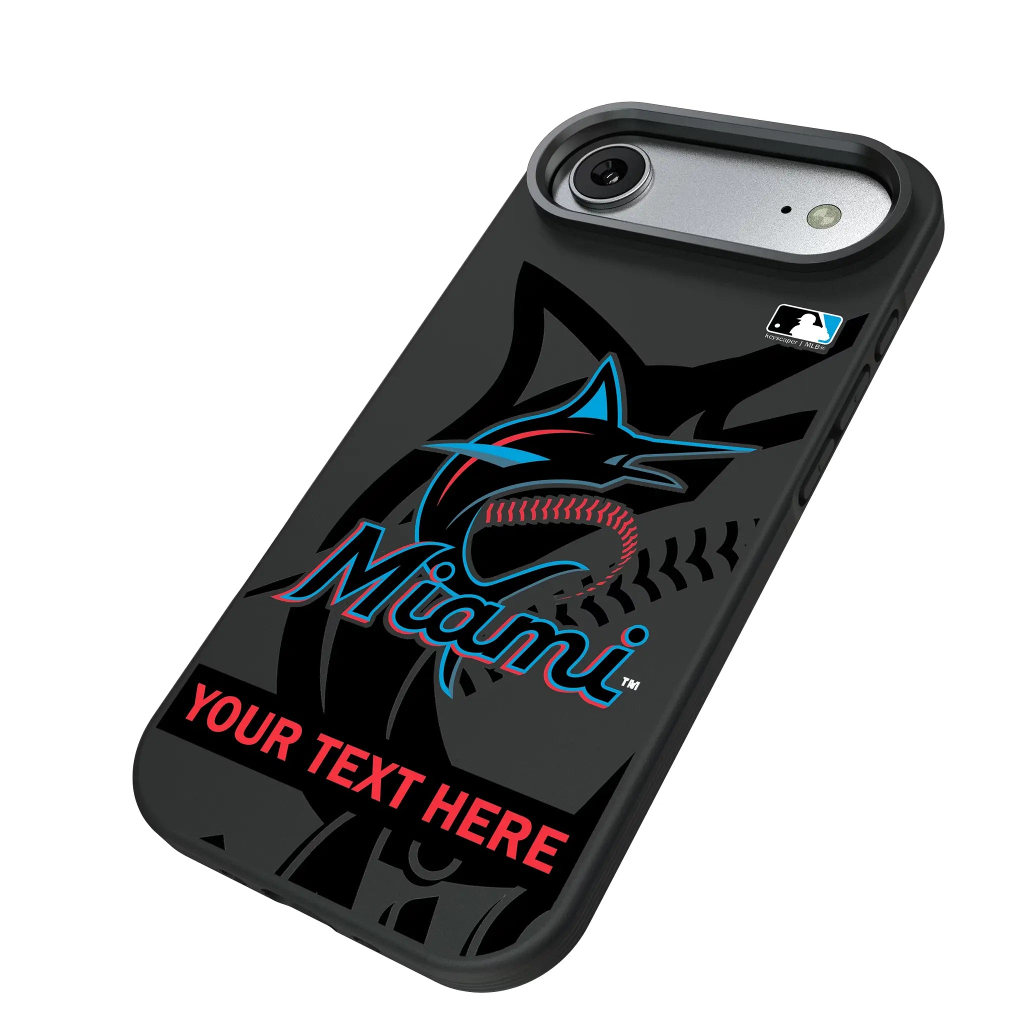 Miami Marlins Personalized Tilt iPhone Bump Phone Case for Apple iPhone - Isometric View#Device_iPhone Air