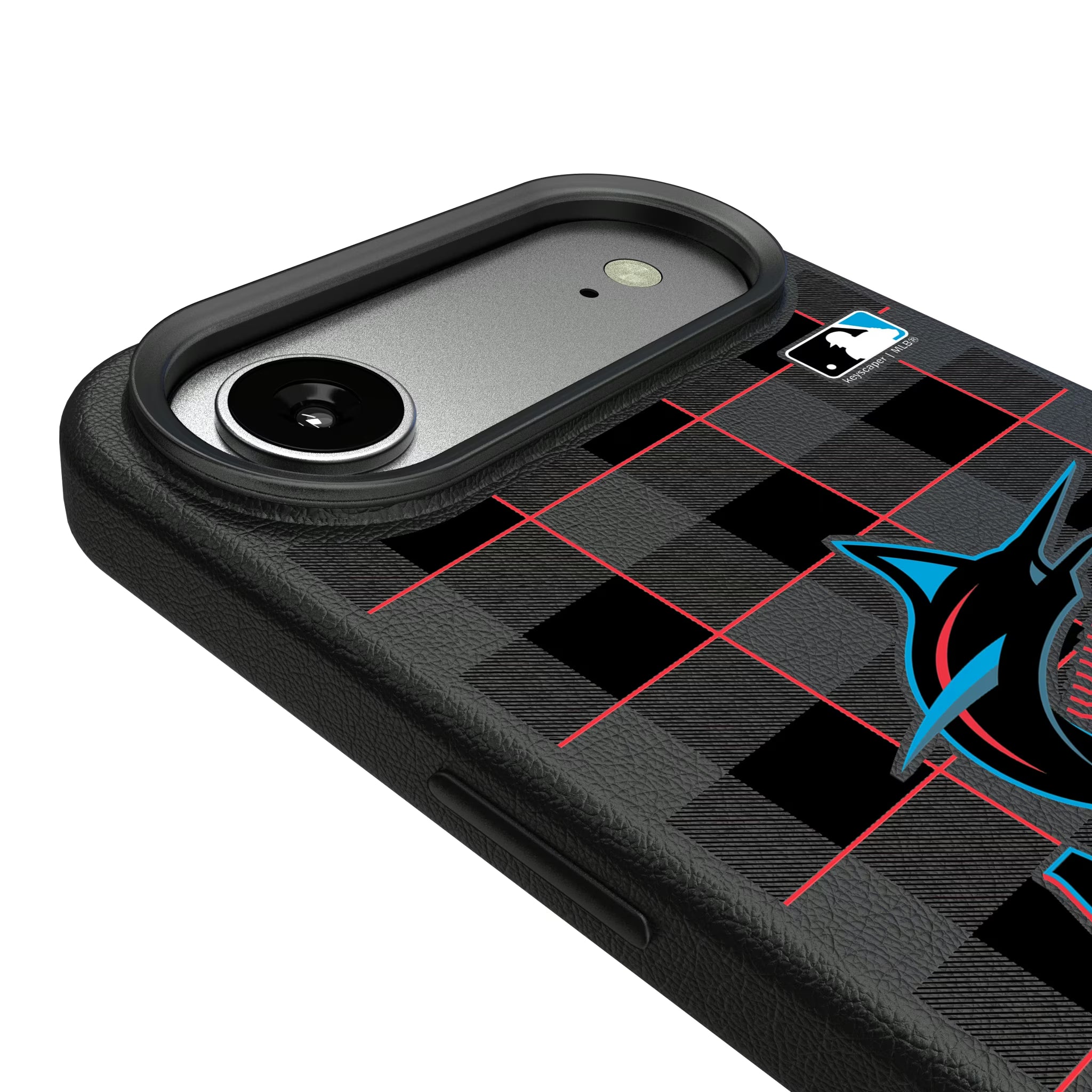 Miami Marlins Plaid iPhone MagSafe Compatible Phone Case for Apple iPhone - Detail#Device_iPhone Air