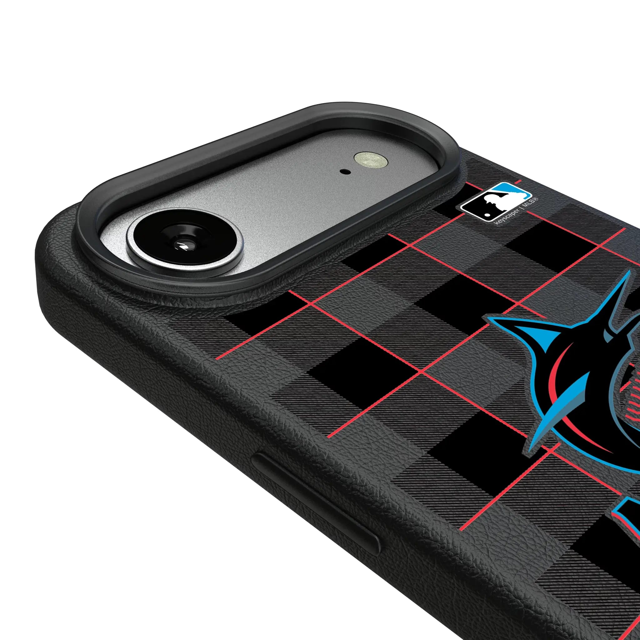 Miami Marlins Plaid iPhone MagSafe Compatible Phone Case for Apple iPhone - Detail#Device_iPhone Air