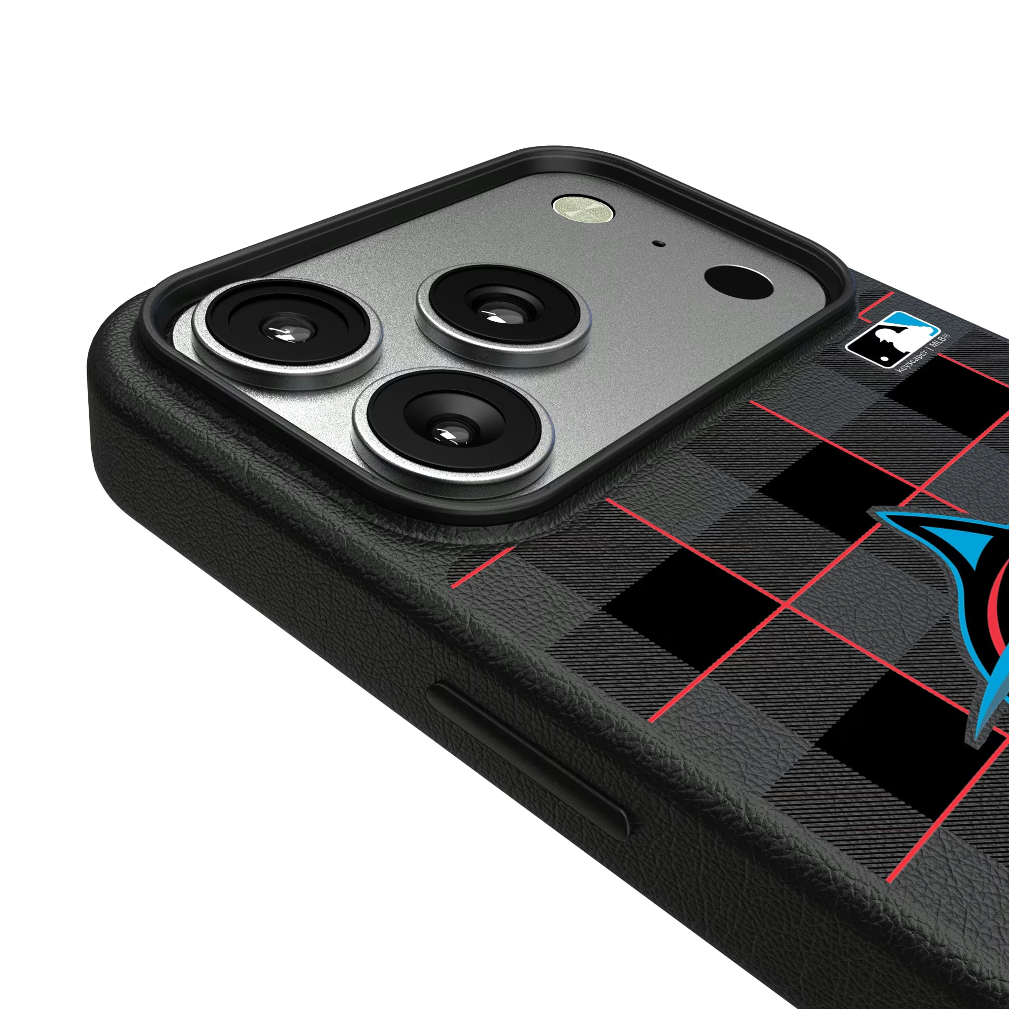 Miami Marlins Plaid iPhone MagSafe Compatible Phone Case for Apple iPhone - Detail#Device_iPhone 17 Pro