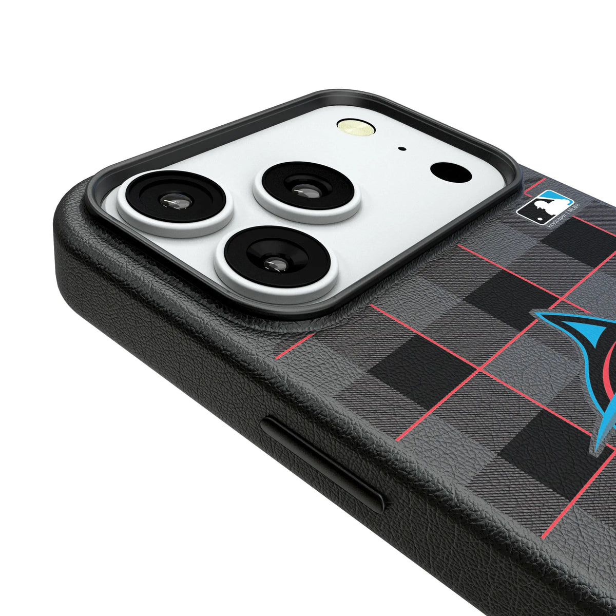 Miami Marlins Plaid iPhone MagSafe Compatible Phone Case for Apple iPhone - Detail#Device_iPhone 18 Pro