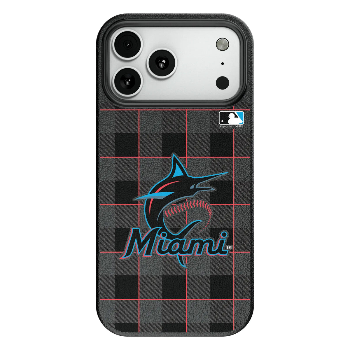 Miami Marlins Plaid MagSafe Compatible Phone Case for Apple iPhone