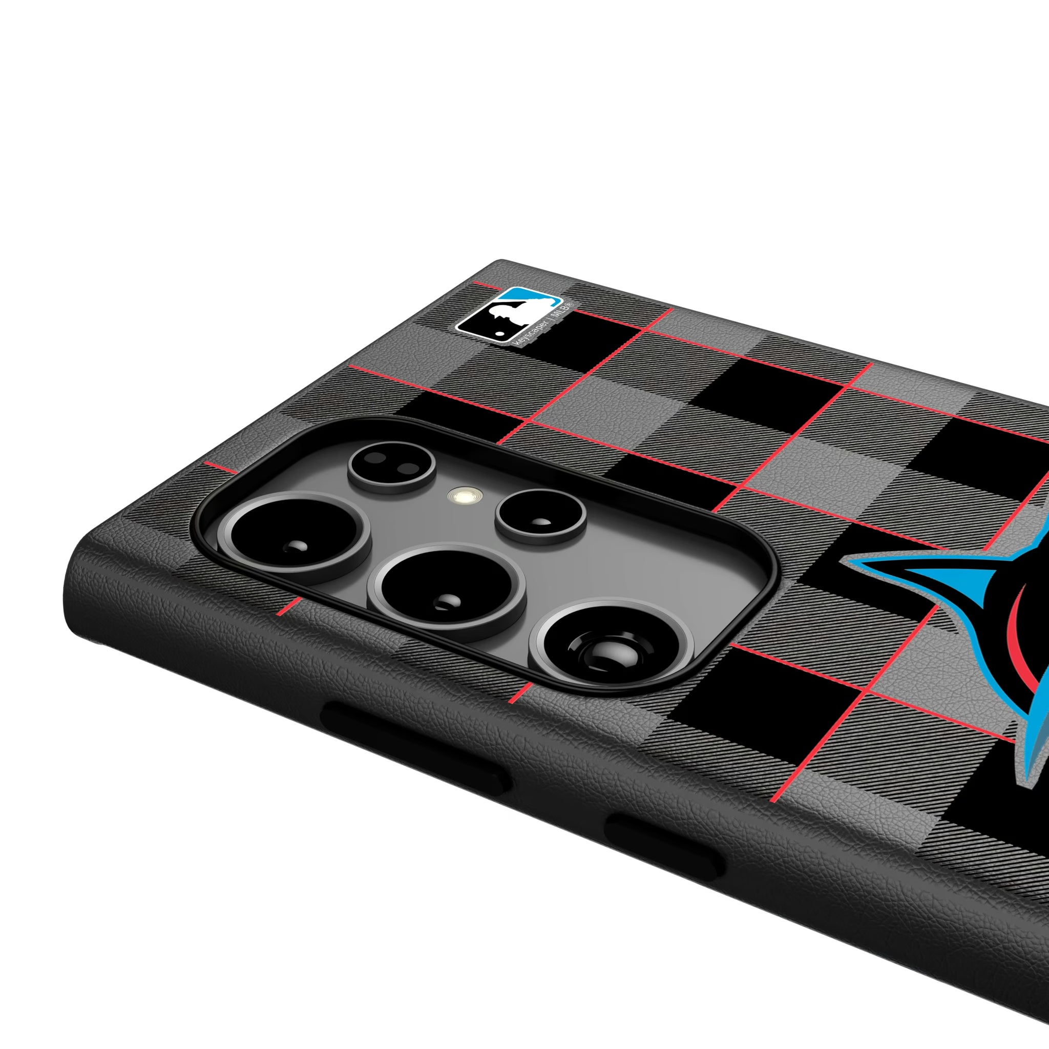Miami Marlins Plaid Galaxy MagSafe Compatible Phone Case for Samsung Galaxy - Detail