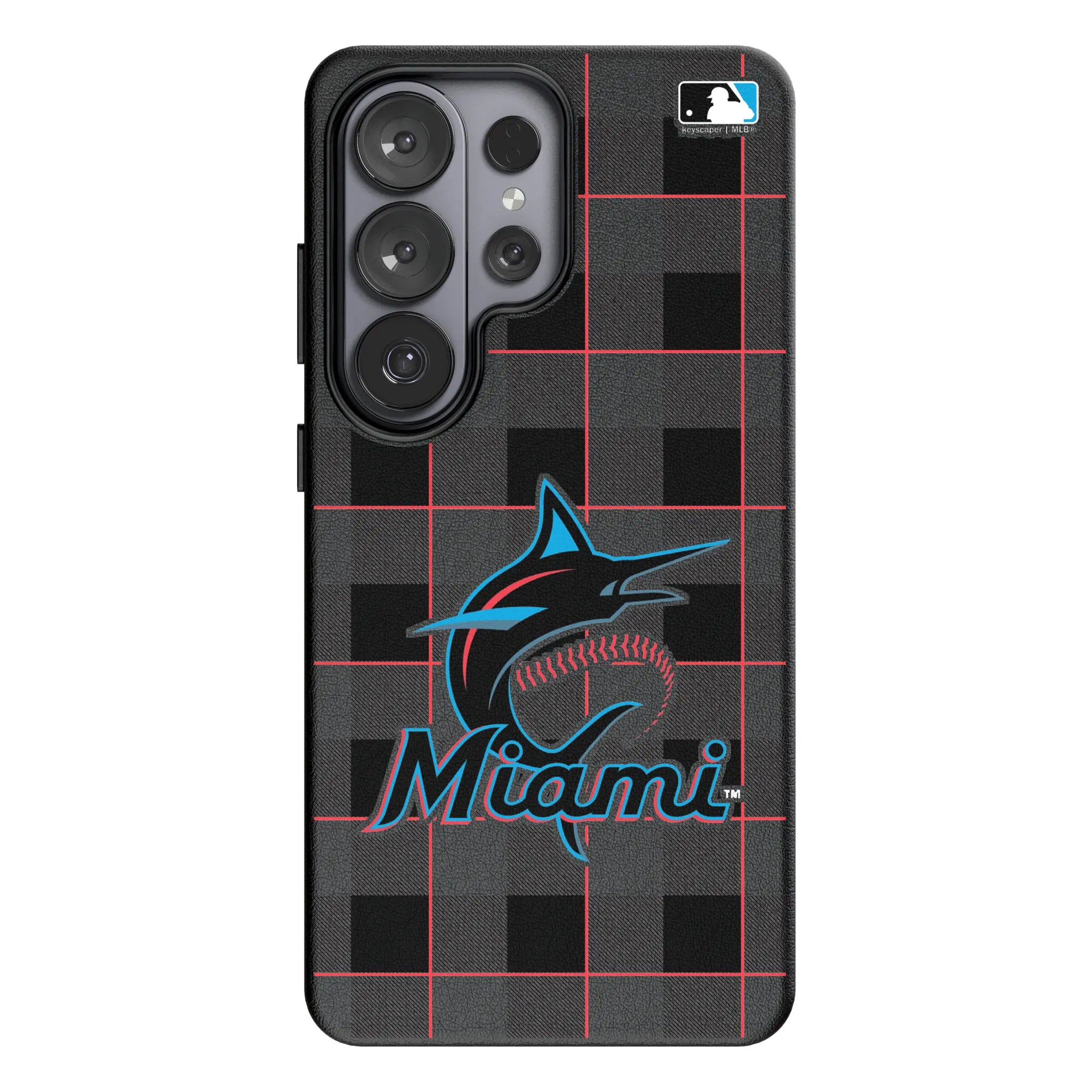 Miami Marlins Plaid Galaxy MagSafe Compatible Phone Case for Samsung Galaxy#Device_Galaxy S26 Ultra
