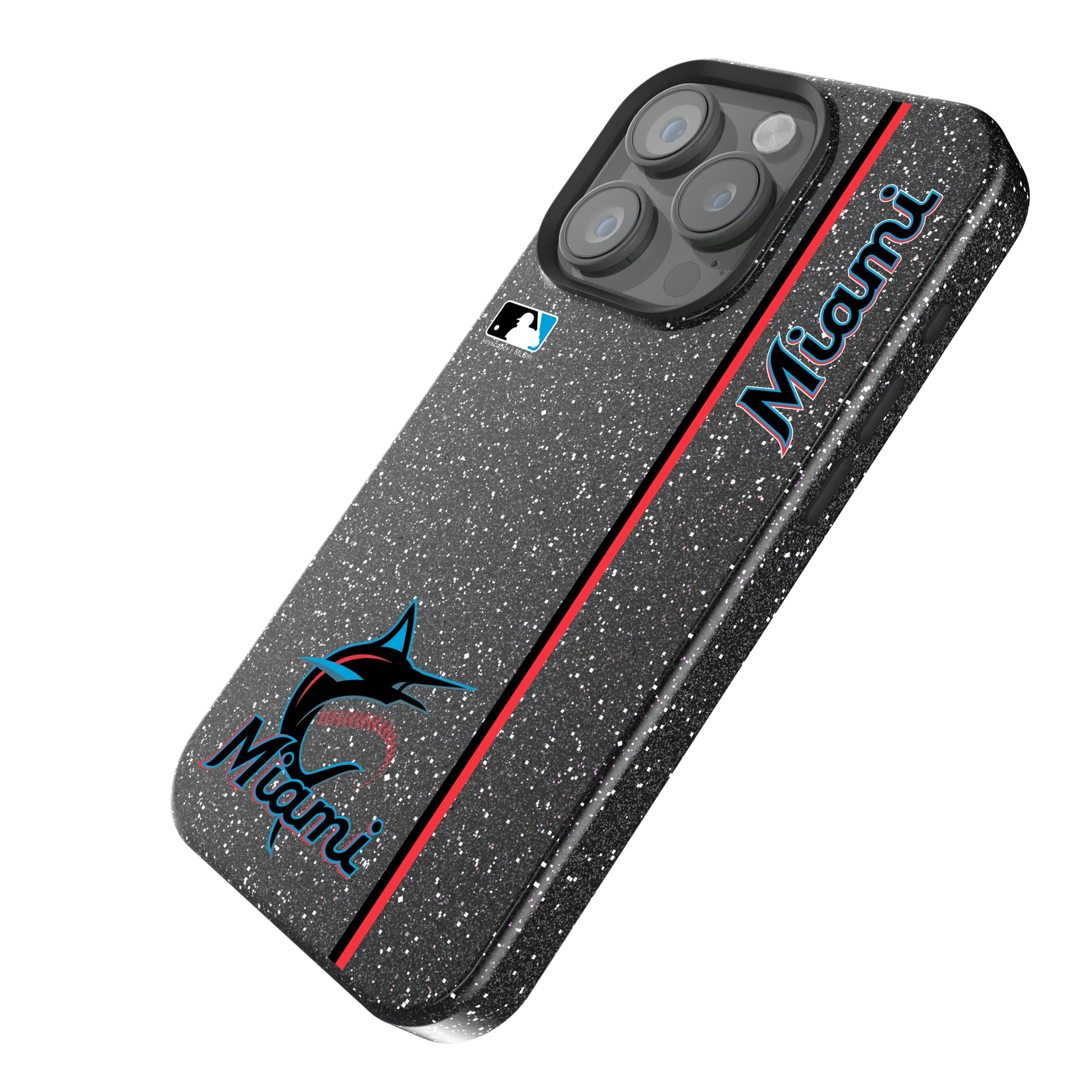Miami Marlins Sidebar iPhone Bling Phone Case for Apple iPhone - Isometric View