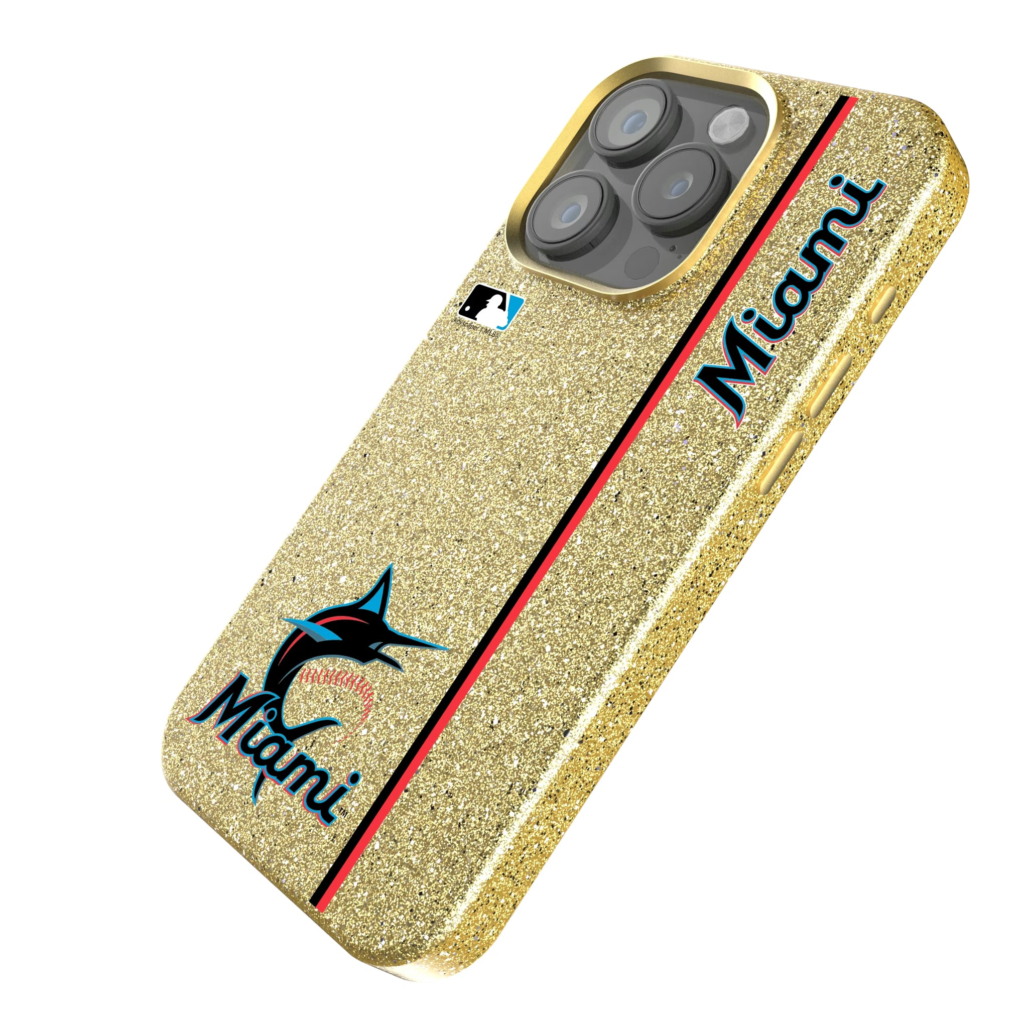 Miami Marlins Sidebar iPhone Bling Phone Case for Apple iPhone - Isometric View