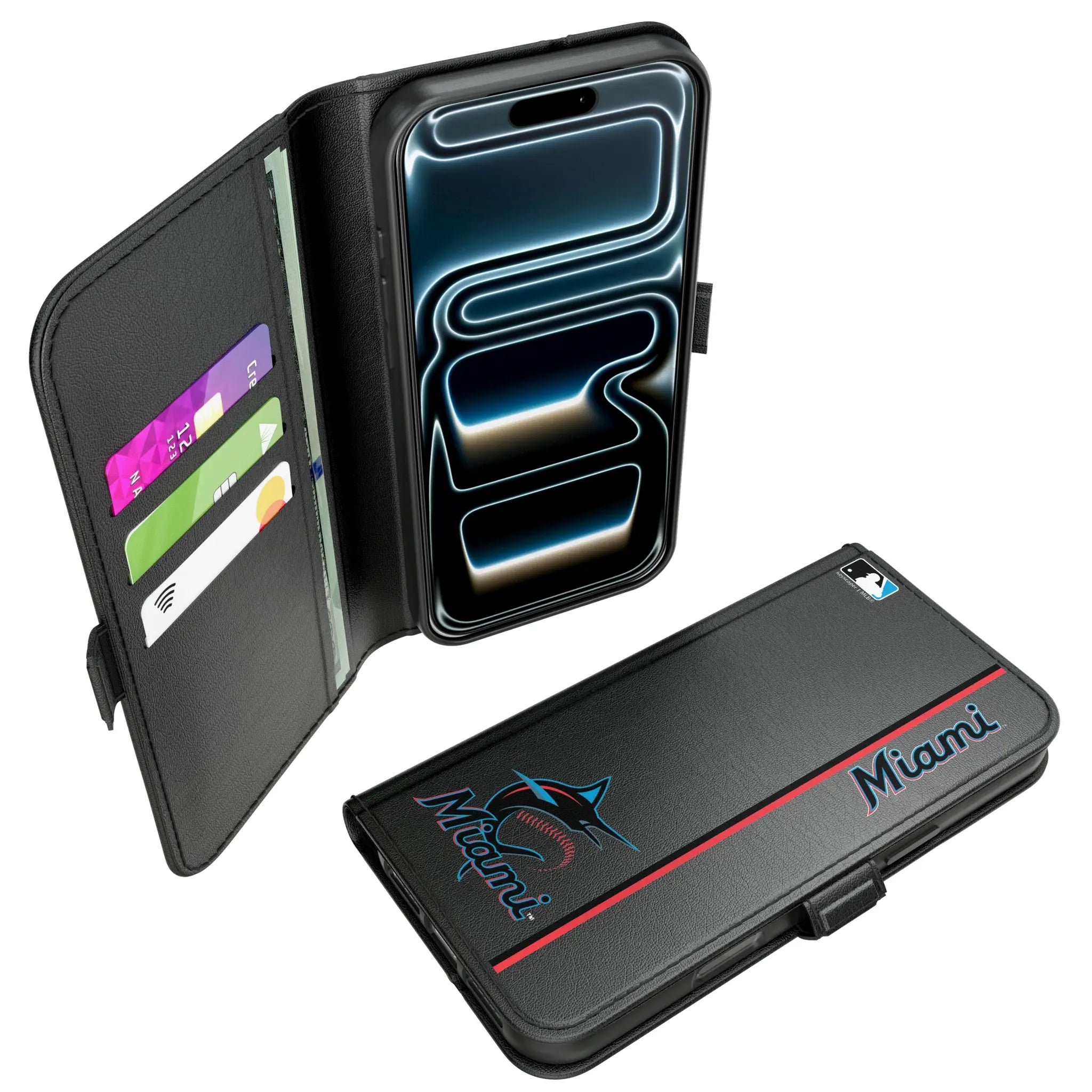 Miami Marlins Sidebar iPhone Folio Phone Case for Apple iPhone#Device_iPhone 17 Pro Max