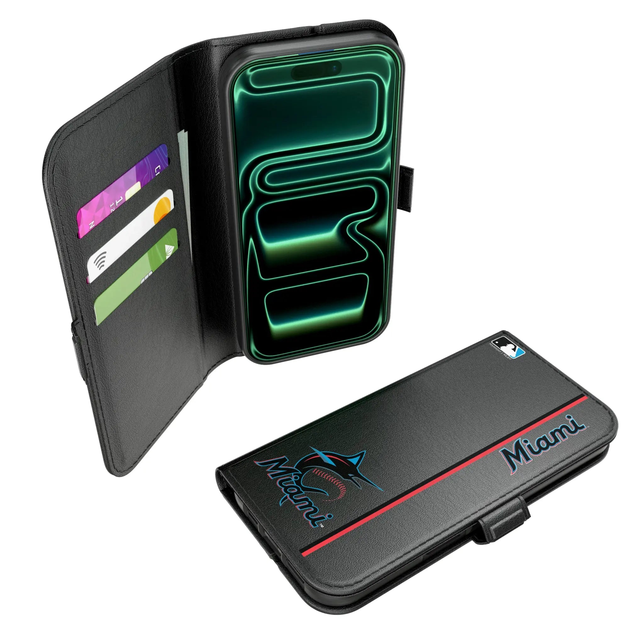 Miami Marlins Sidebar iPhone Folio Phone Case for Apple iPhone#Device_iPhone 17