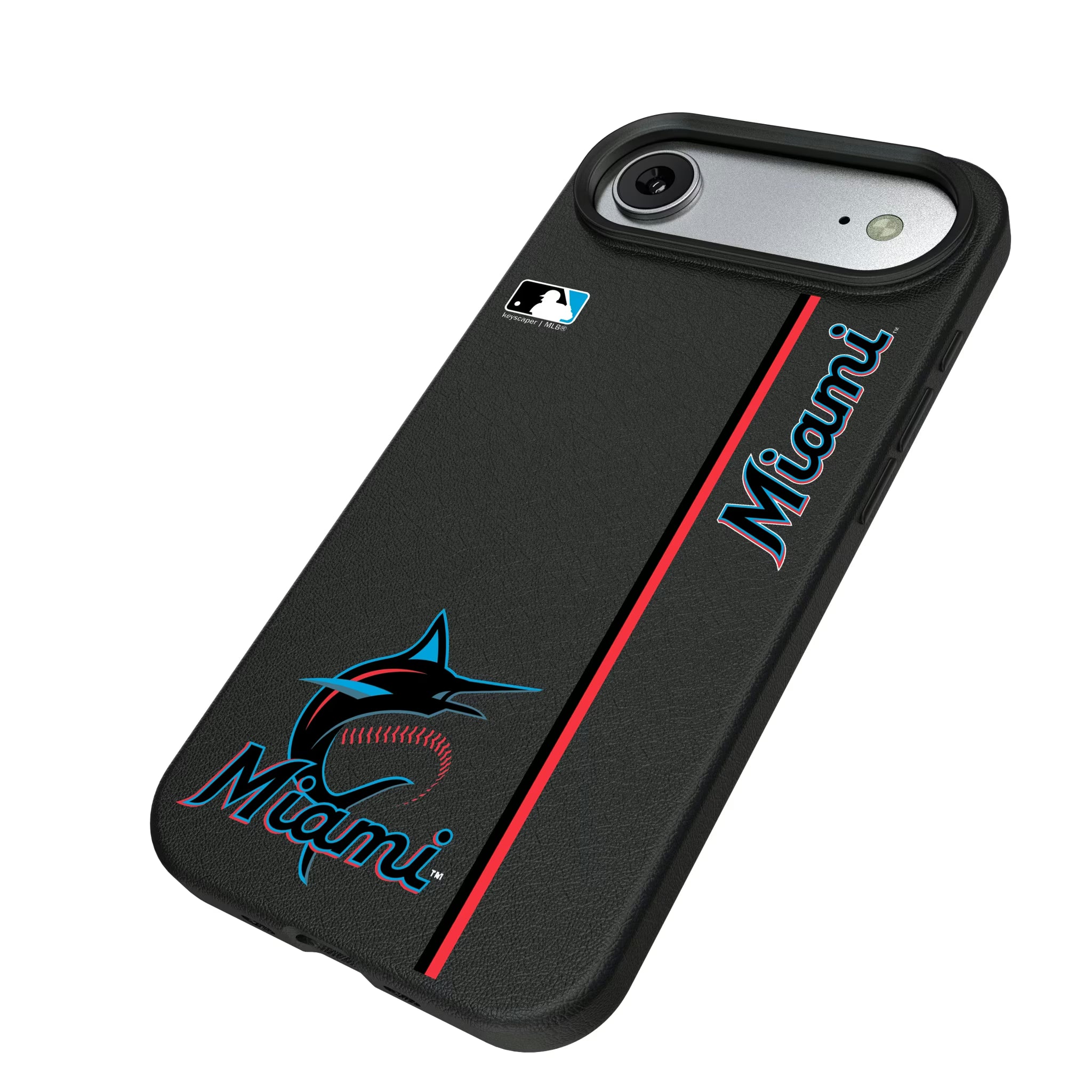 Miami Marlins Sidebar iPhone MagSafe Compatible Phone Case for Apple iPhone - Isometric View#Device_iPhone Air