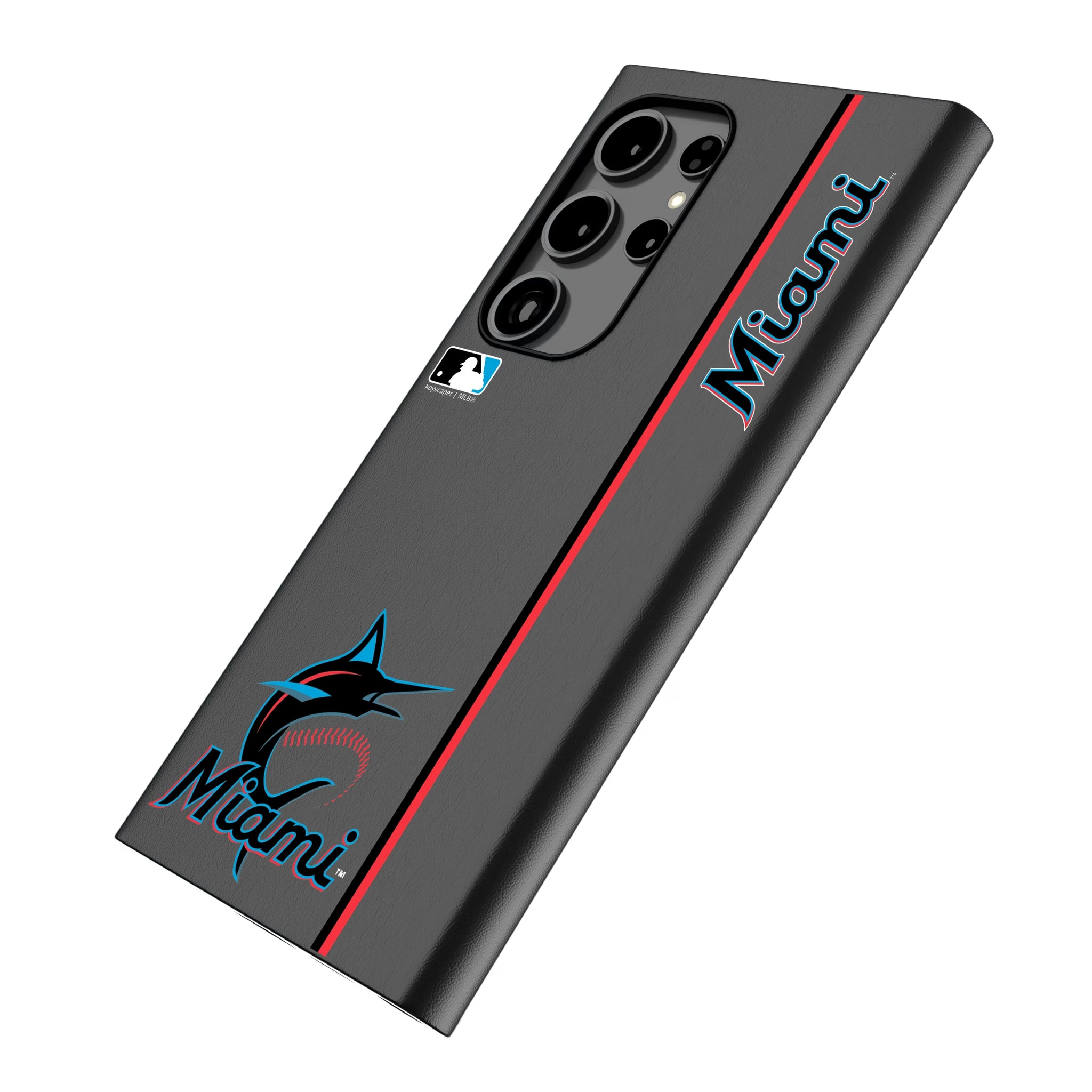 Miami Marlins Sidebar Galaxy MagSafe Compatible Phone Case for Samsung Galaxy - Isometric View