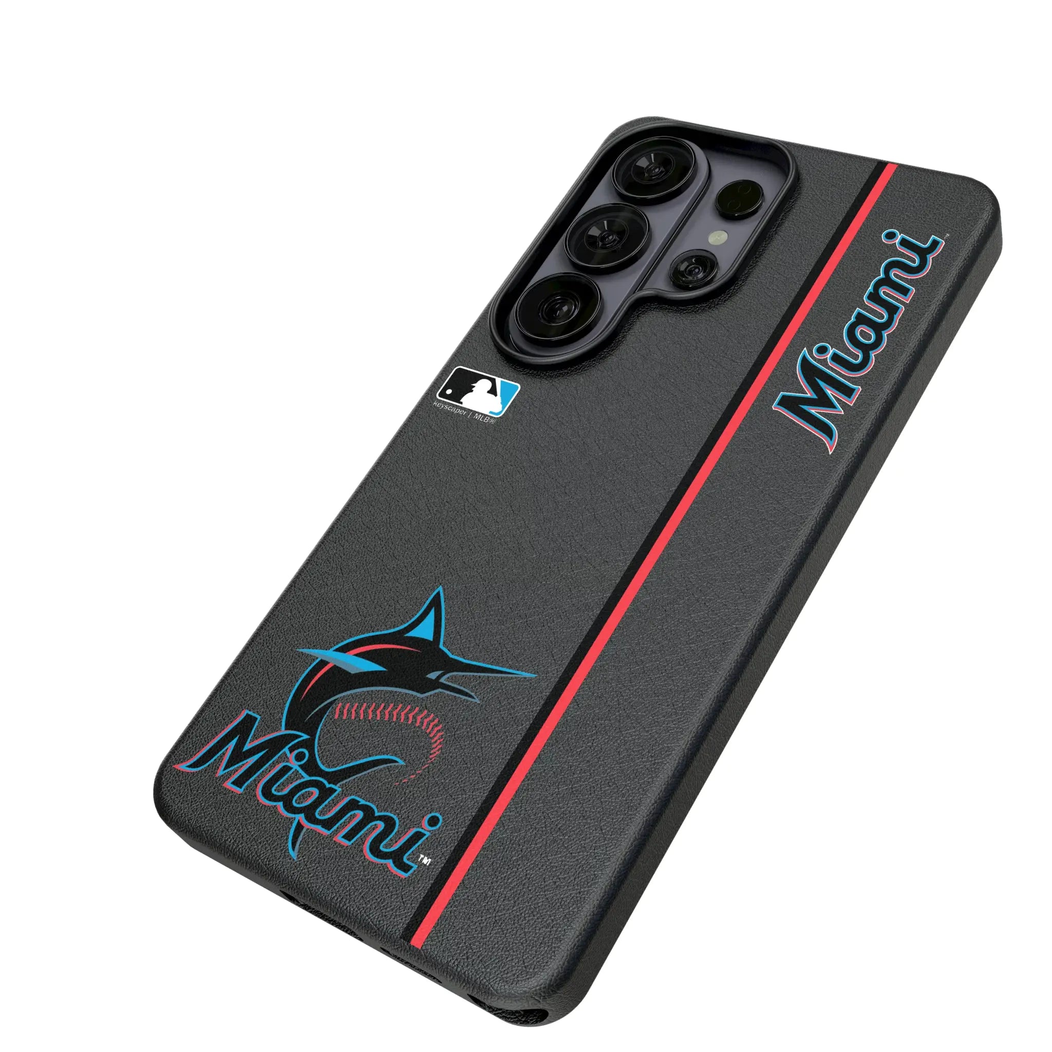 Miami Marlins Sidebar Galaxy MagSafe Compatible Phone Case for Samsung Galaxy - Isometric View#Device_Galaxy S26 Ultra