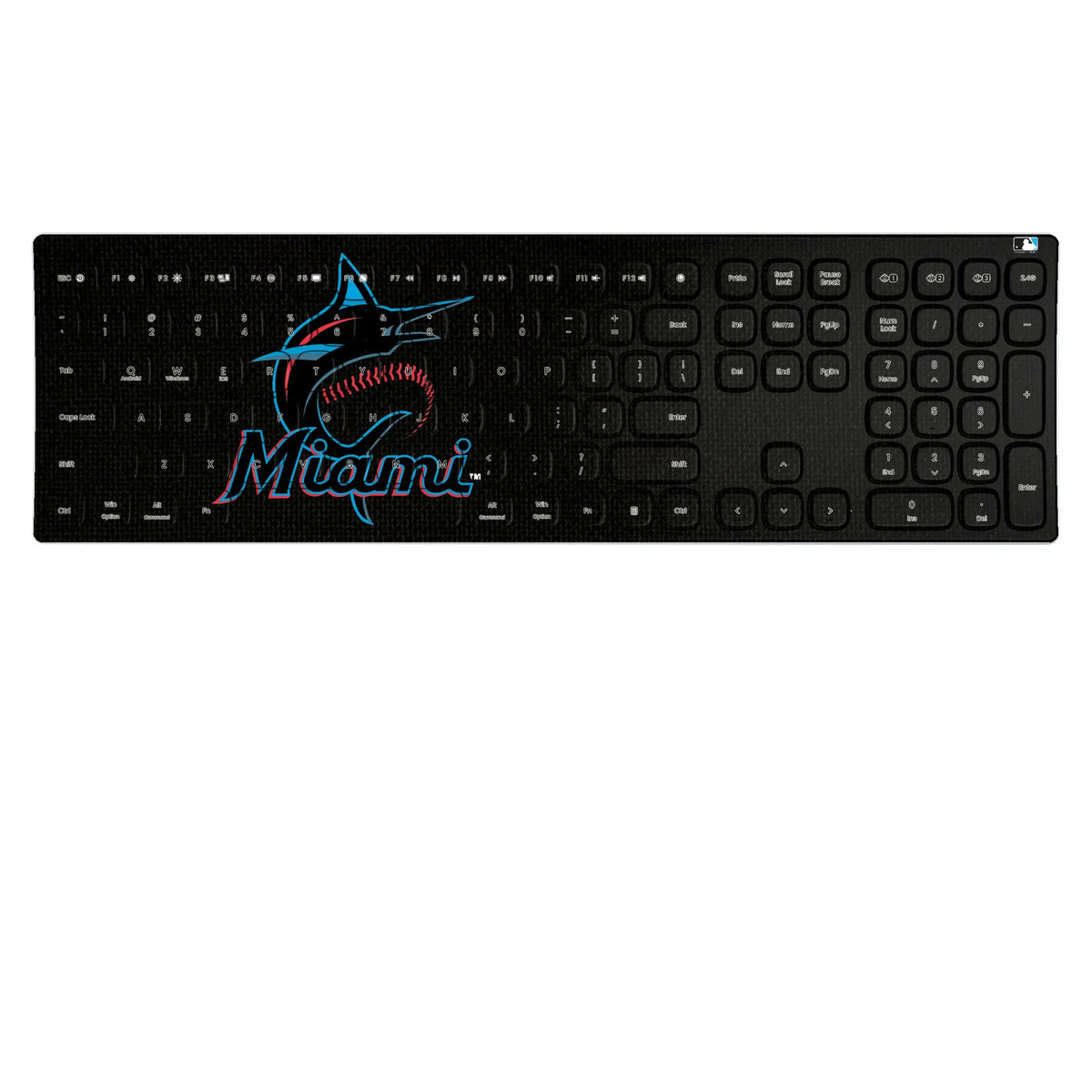 Miami Marlins Solid KKB605 Curved Wireless Keyboard