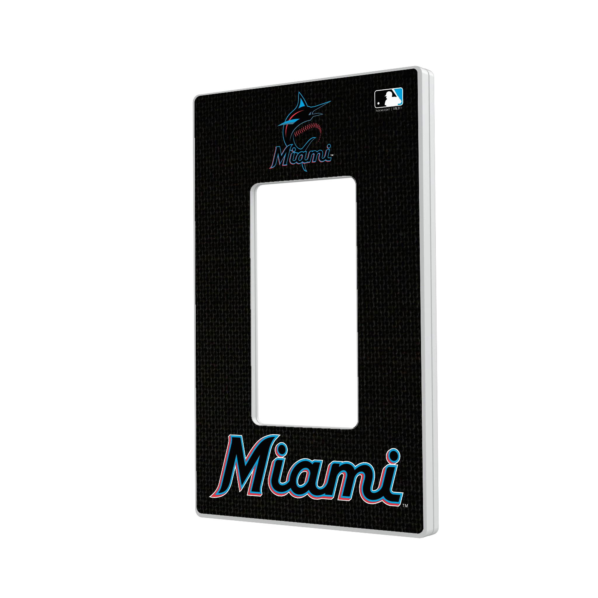 Miami Marlins Solid Hidden-Screw Light Switch Plate#Style_Single Rocker