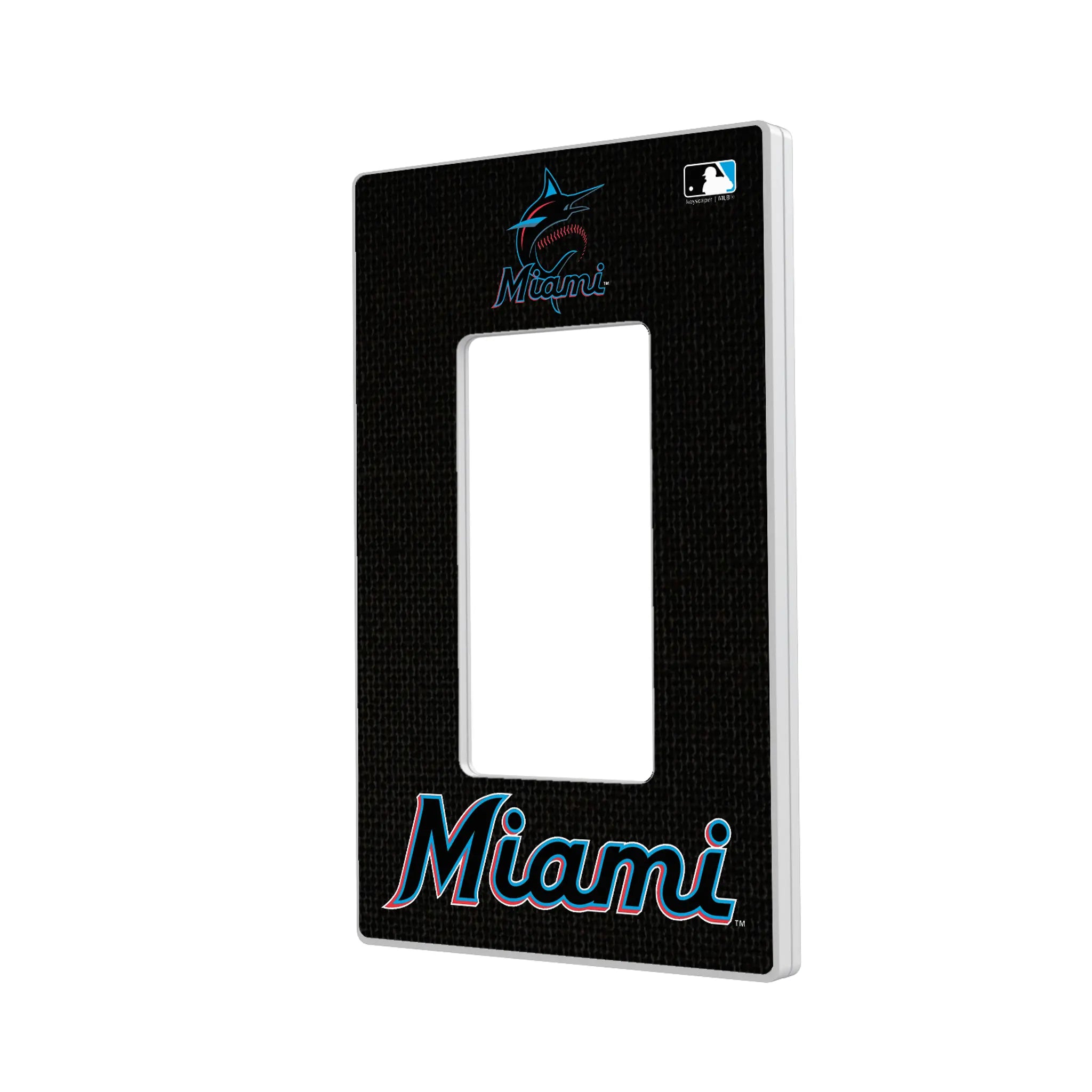 Miami Marlins Solid Hidden-Screw Light Switch Plate#Style_Single Rocker