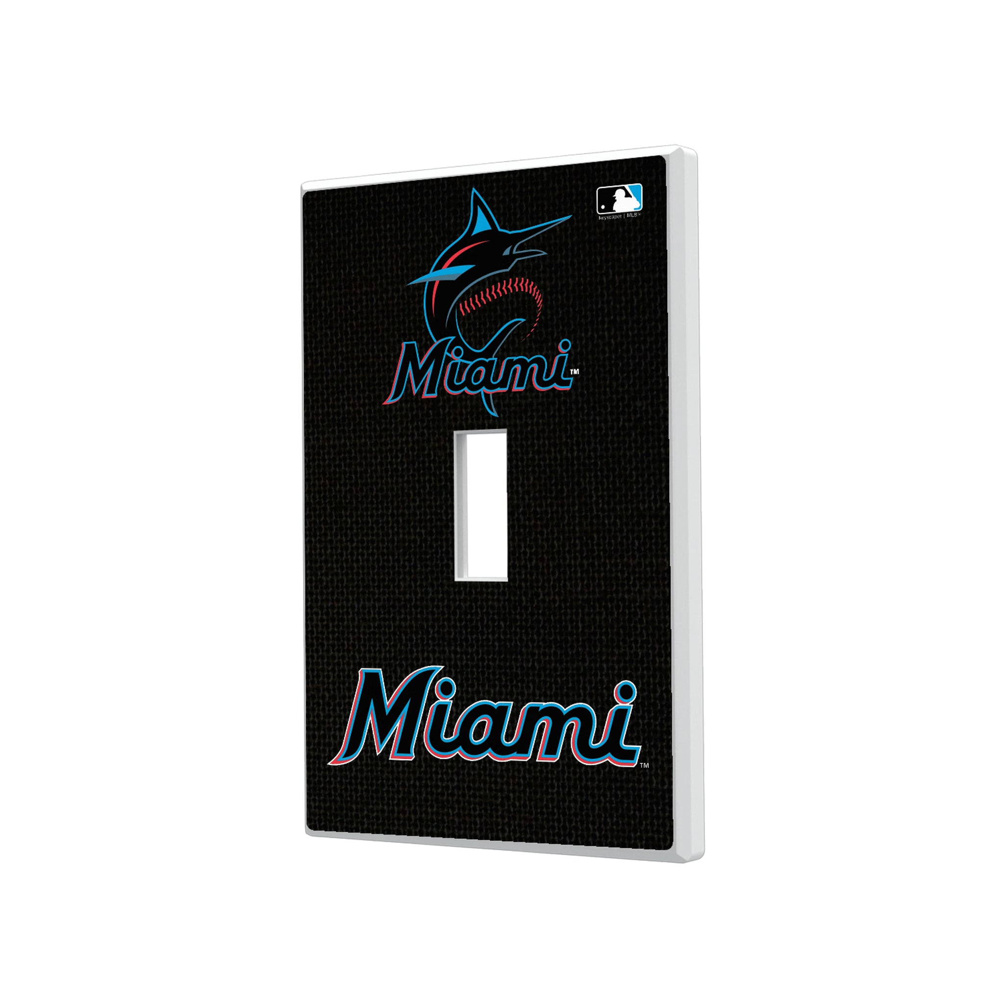 Miami Marlins Solid Hidden-Screw Light Switch Plate#Style_Single Toggle