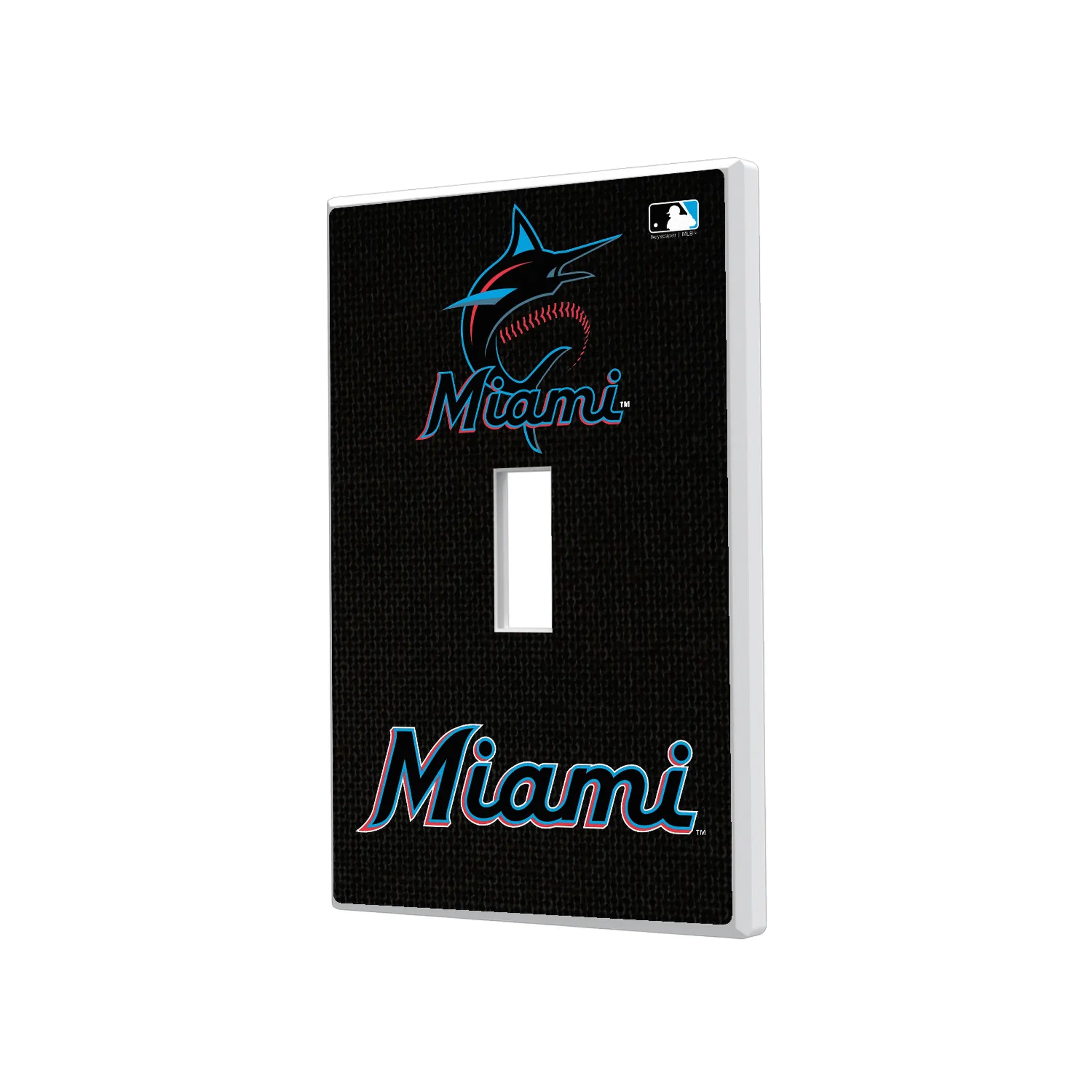 Miami Marlins Solid Hidden-Screw Light Switch Plate#Style_Single Toggle
