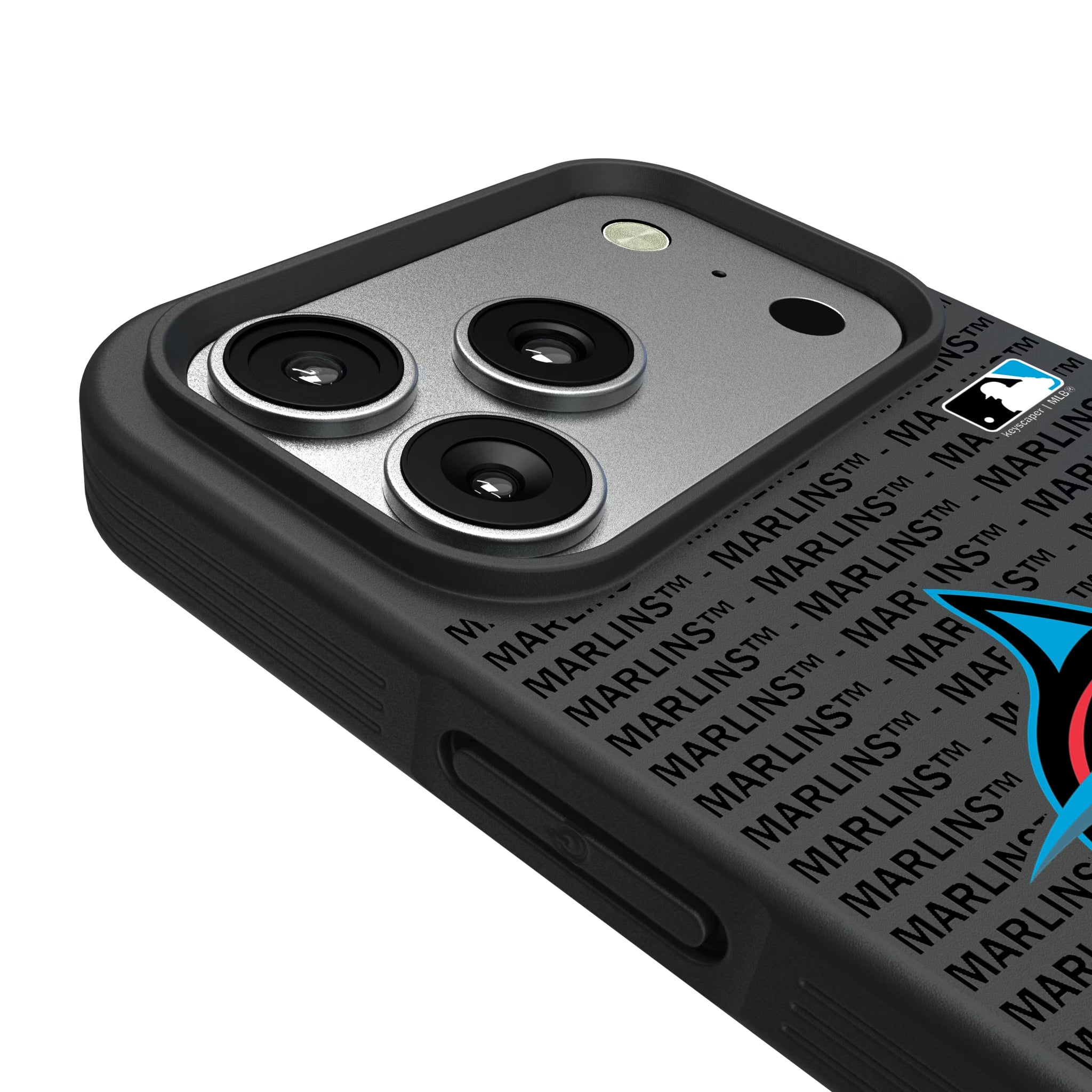 Miami Marlins Text Backdrop iPhone Bump Phone Case for Apple iPhone - Detail#Device_iPhone 17 Pro