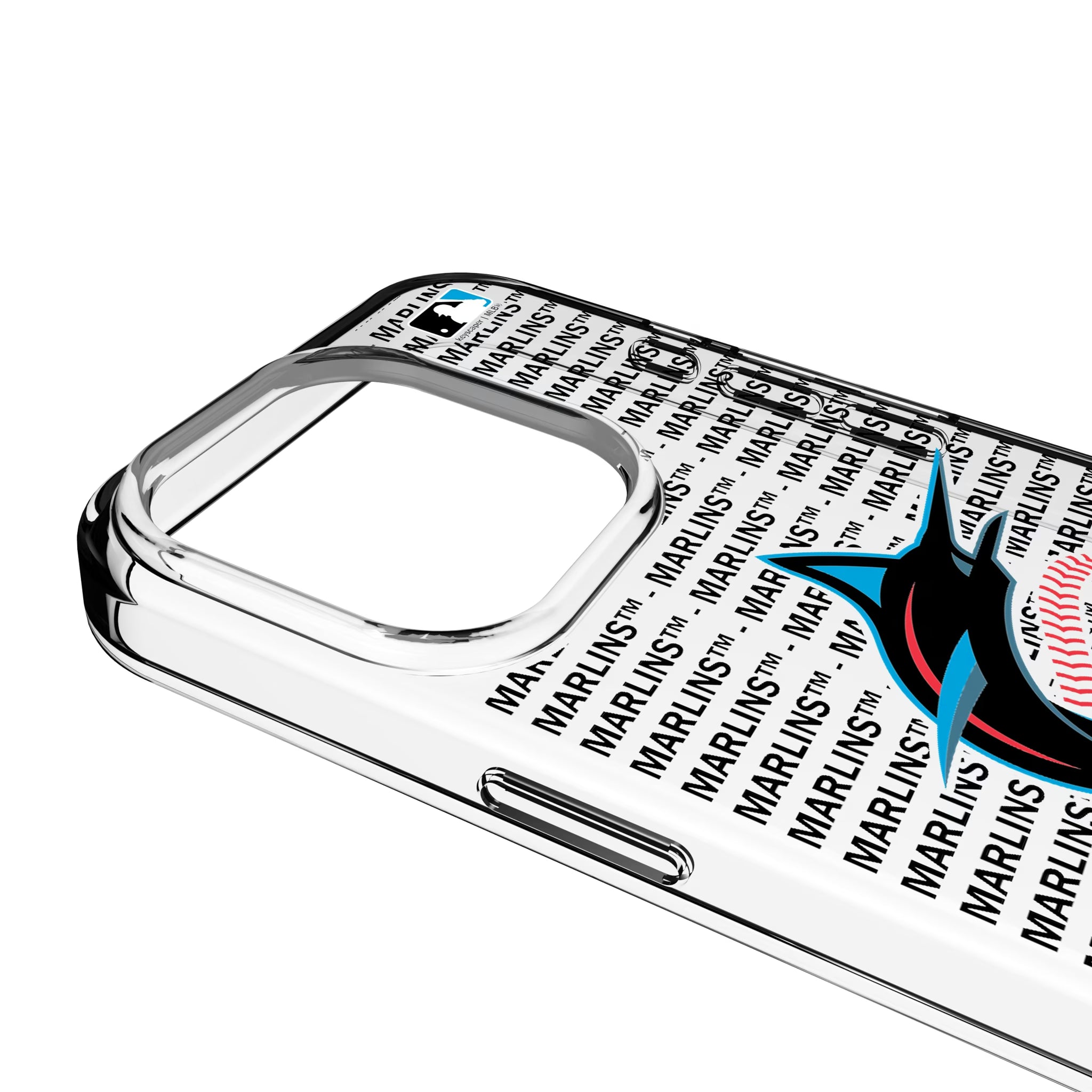 Miami Marlins Text Backdrop iPhone Clear Phone Case for Apple iPhone - Detail