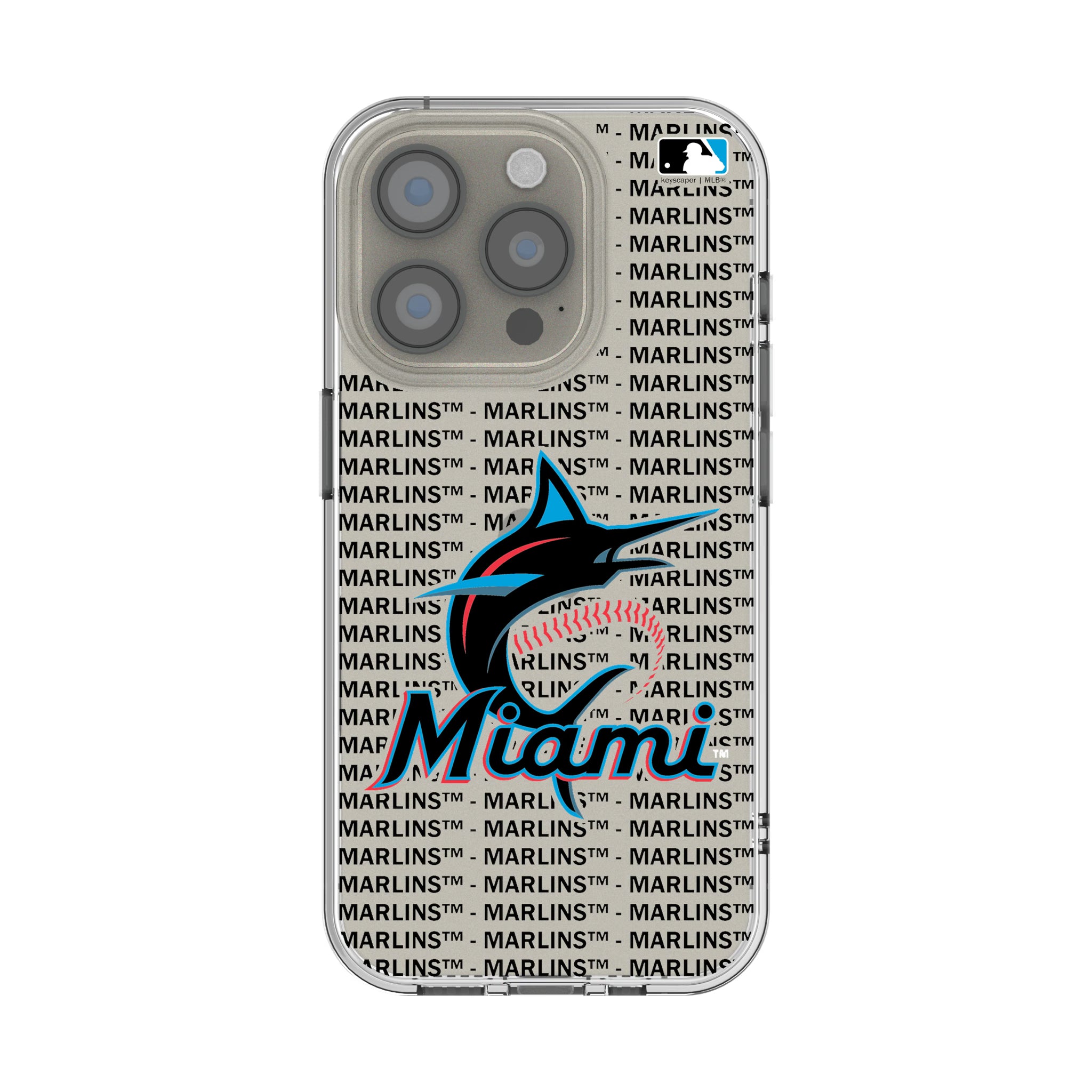 Miami Marlins Text Backdrop iPhone Clear Phone Case for Apple iPhone