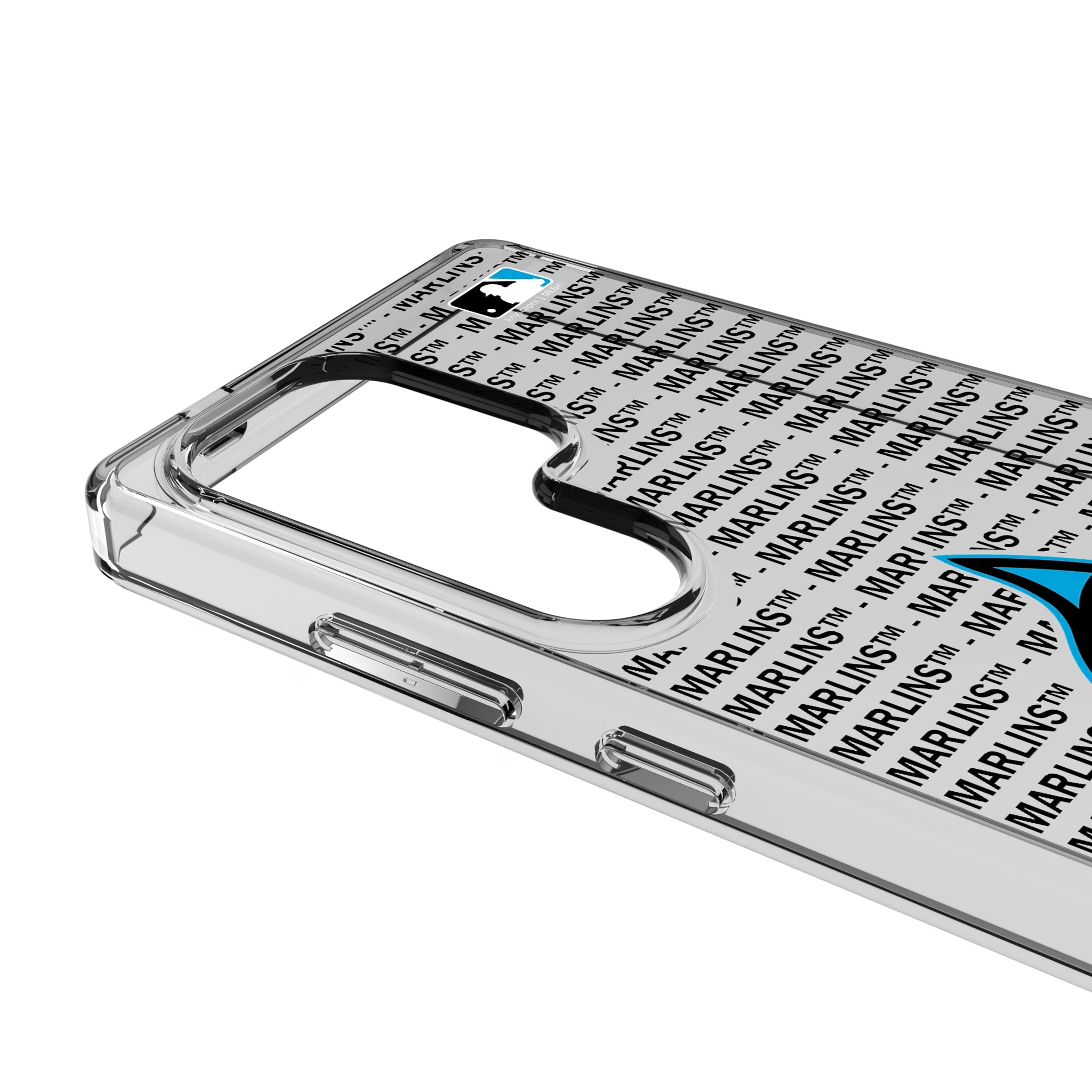 Miami Marlins Text Backdrop Galaxy Clear Phone Case for Samsung Galaxy - Detail
