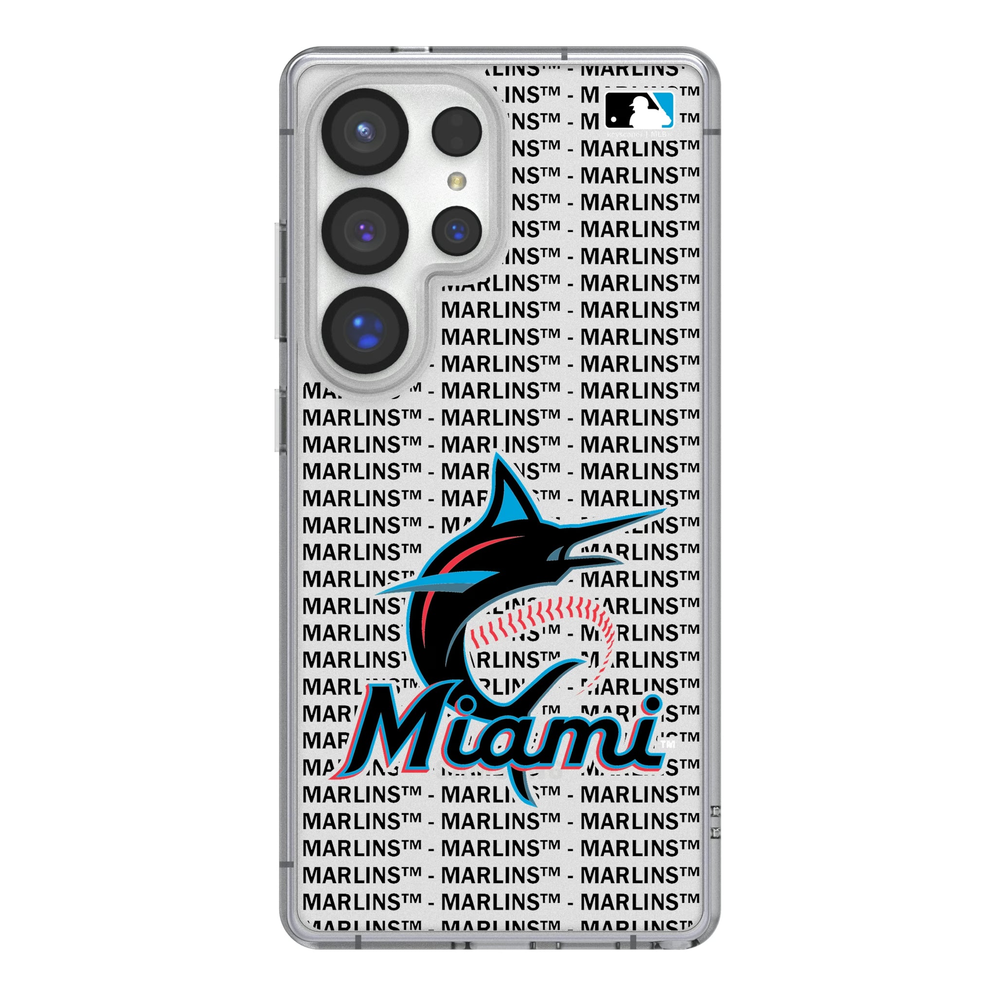 Miami Marlins Text Backdrop Galaxy Clear Phone Case for Samsung Galaxy