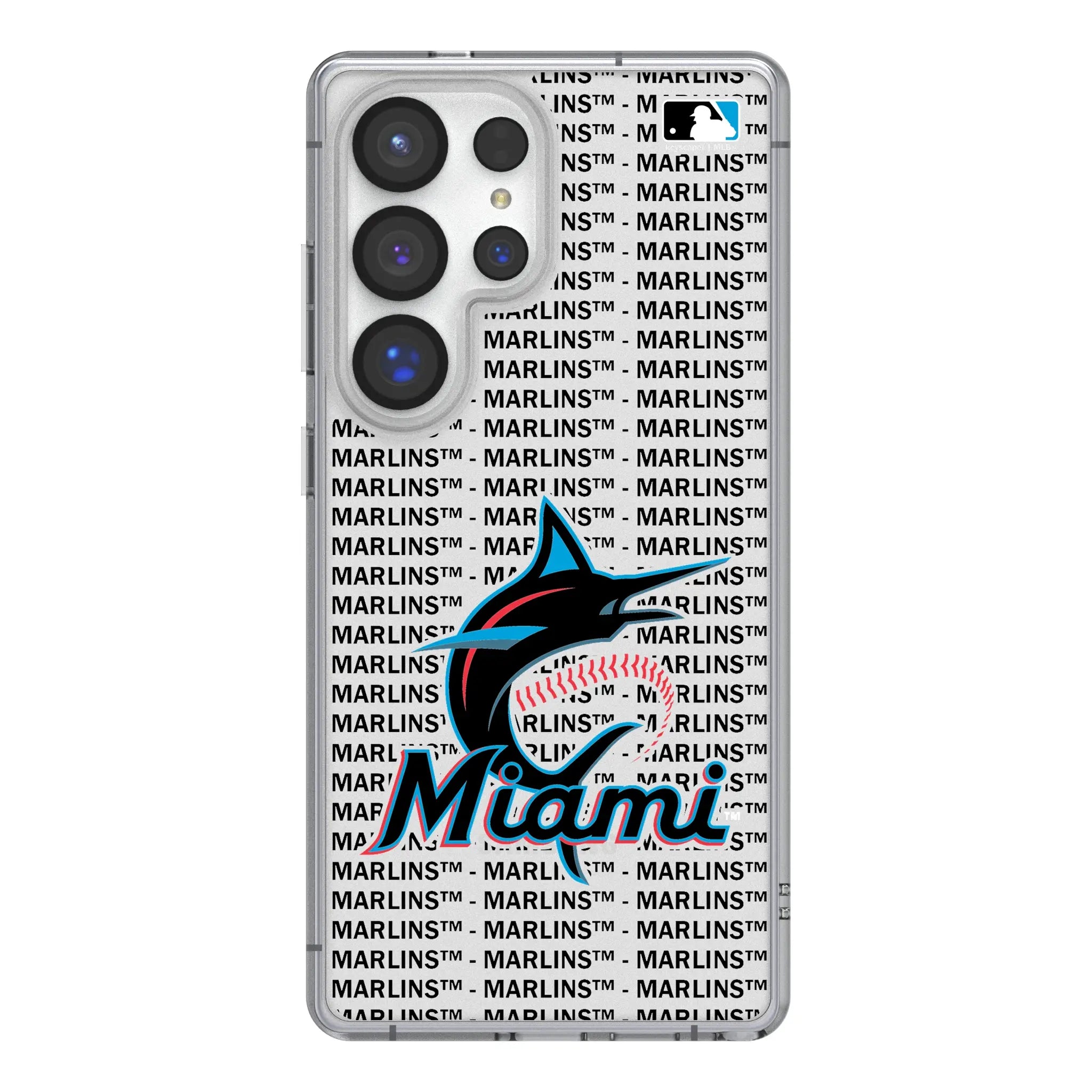 Miami Marlins Text Backdrop Galaxy Clear Phone Case for Samsung Galaxy#Device_Galaxy S25 Ultra