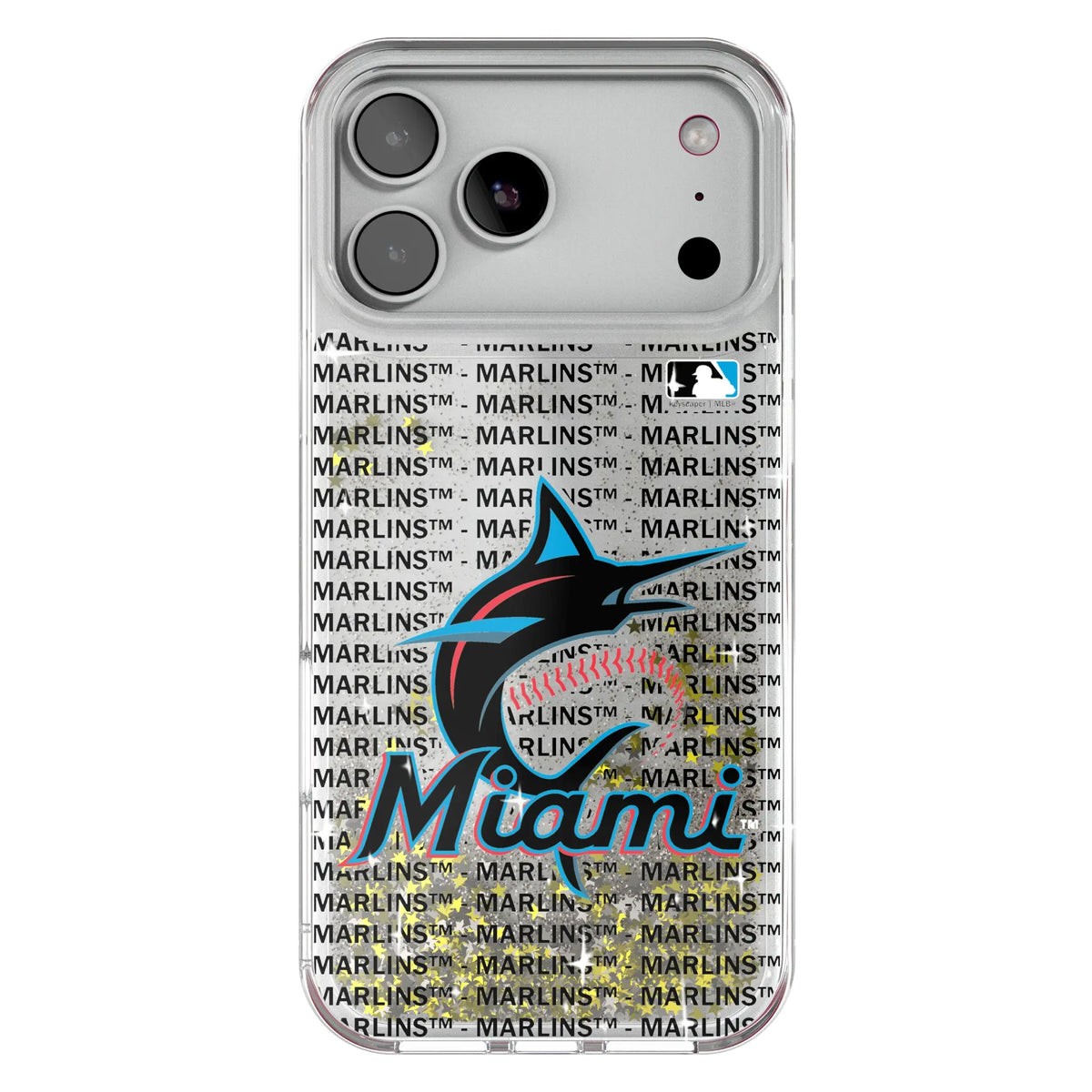 Miami Marlins Text Backdrop Glitter Phone Case for Apple iPhone