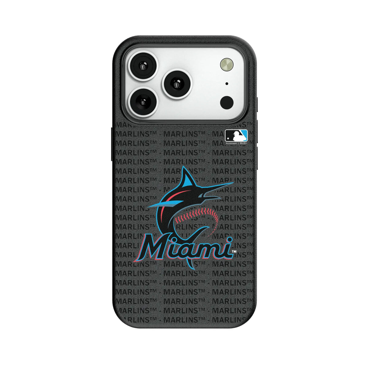 Miami Marlins Text Backdrop MagSafe Compatible Phone Case for Apple iPhone