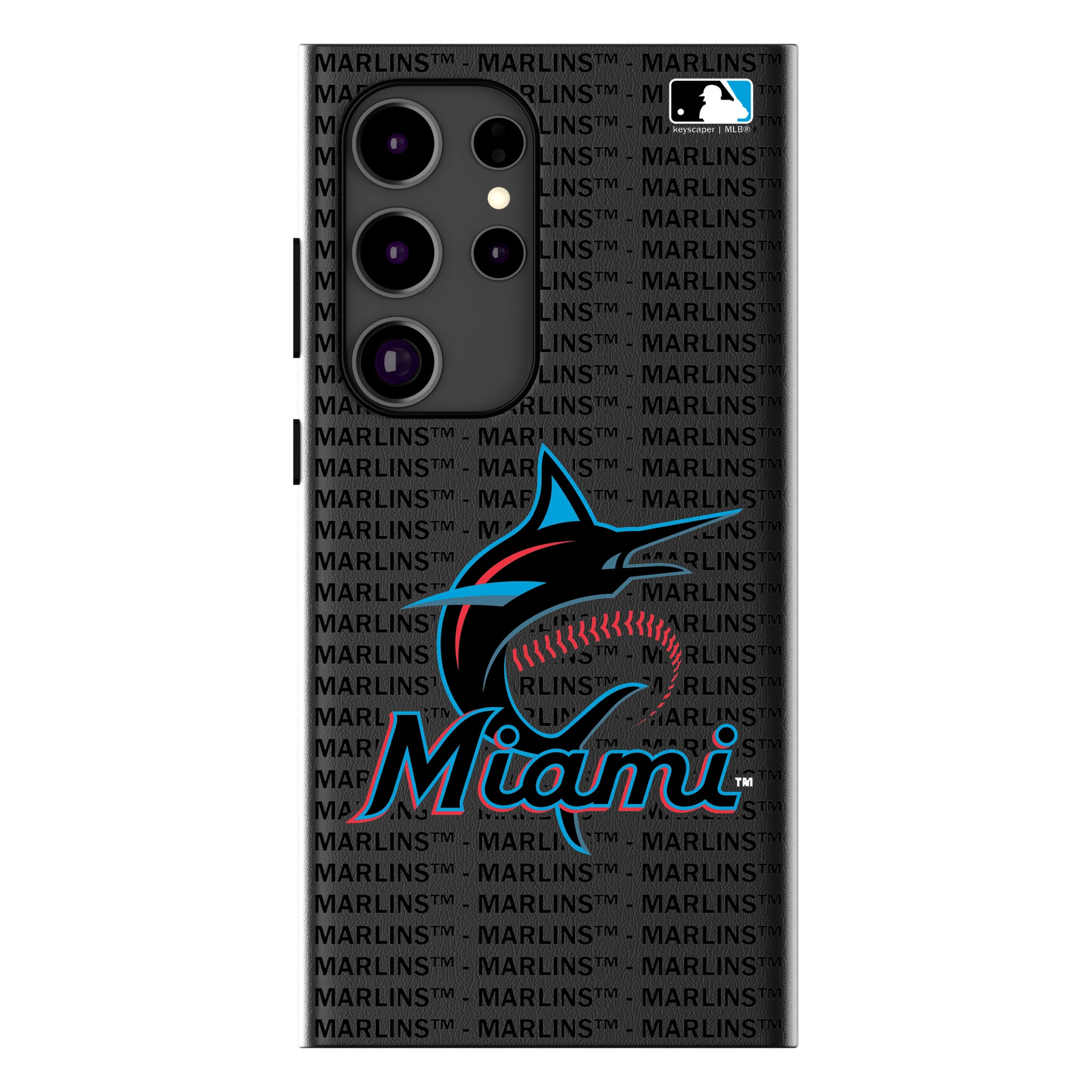 Miami Marlins Text Backdrop Galaxy MagSafe Compatible Phone Case for Samsung Galaxy