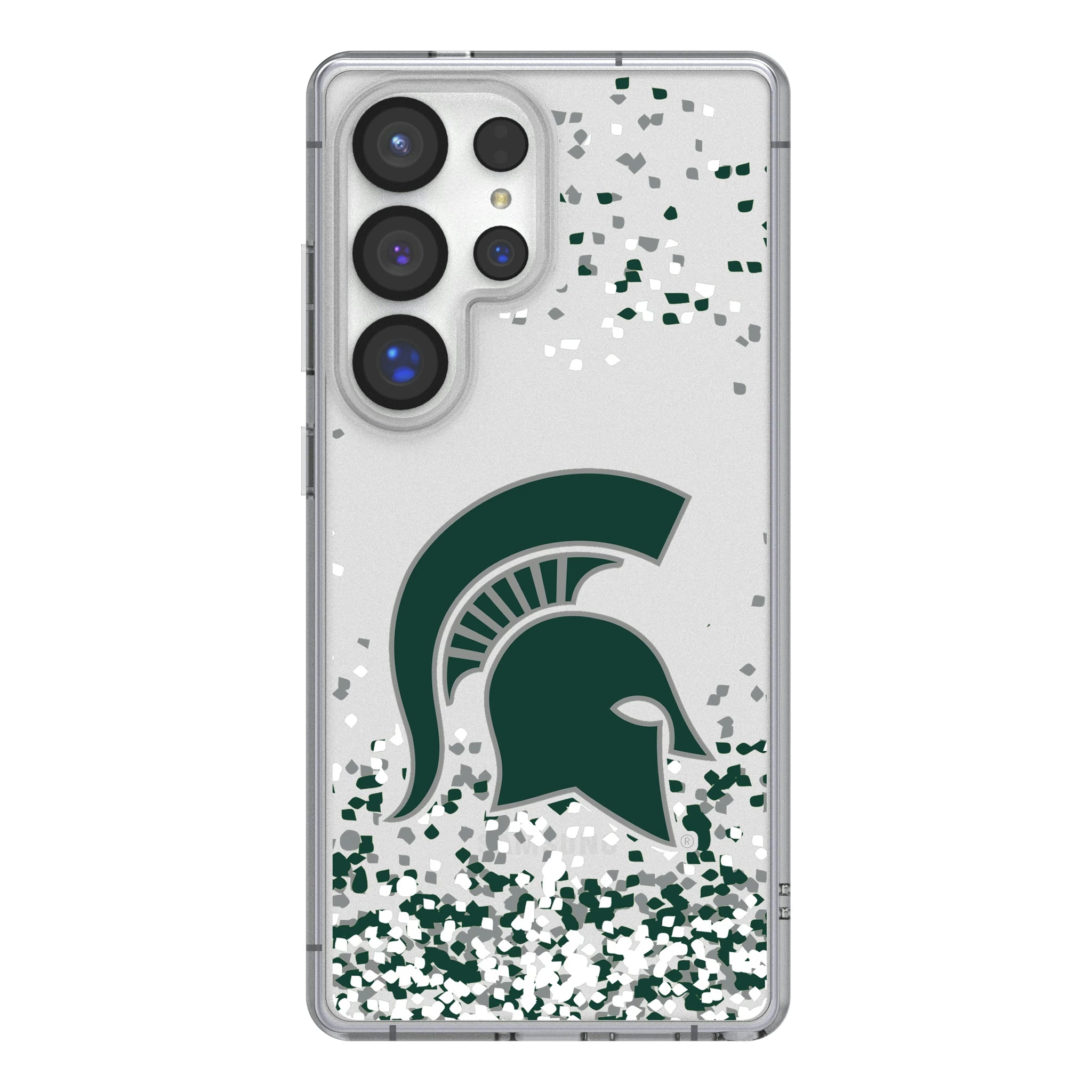 Michigan State University Spartans Confetti Galaxy Clear Phone Case for Samsung Galaxy