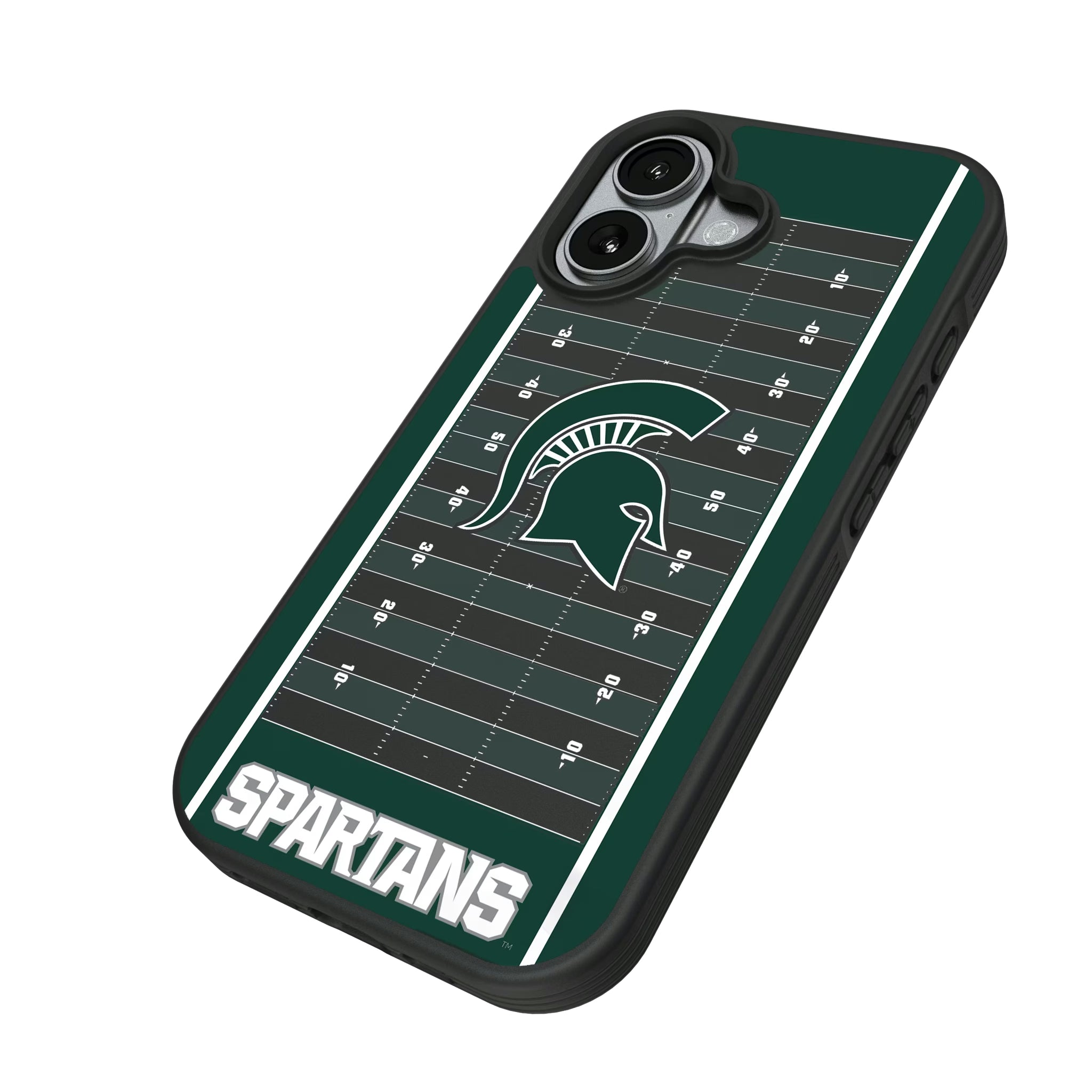 Michigan State University Spartans Field iPhone Bump Phone Case for Apple iPhone - Isometric View#Device_iPhone 17
