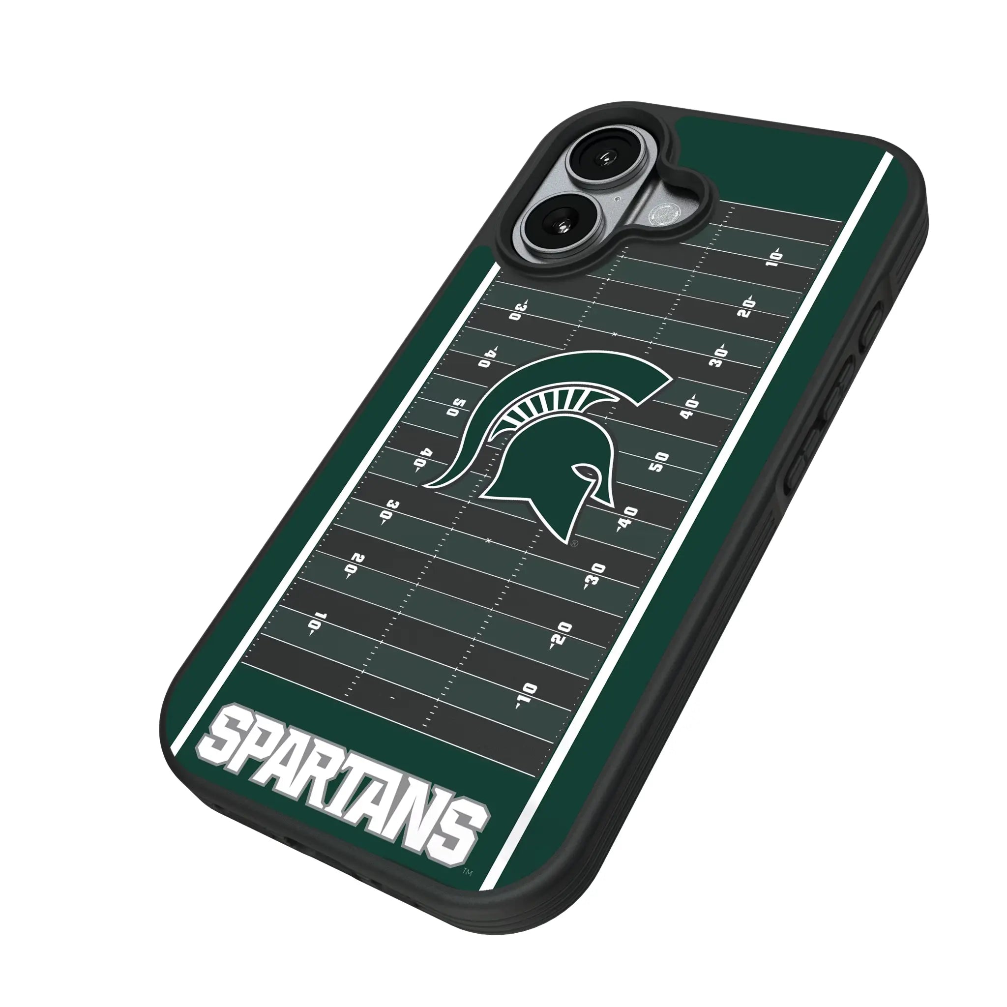 Michigan State University Spartans Field iPhone Bump Phone Case for Apple iPhone - Isometric View#Device_iPhone 17