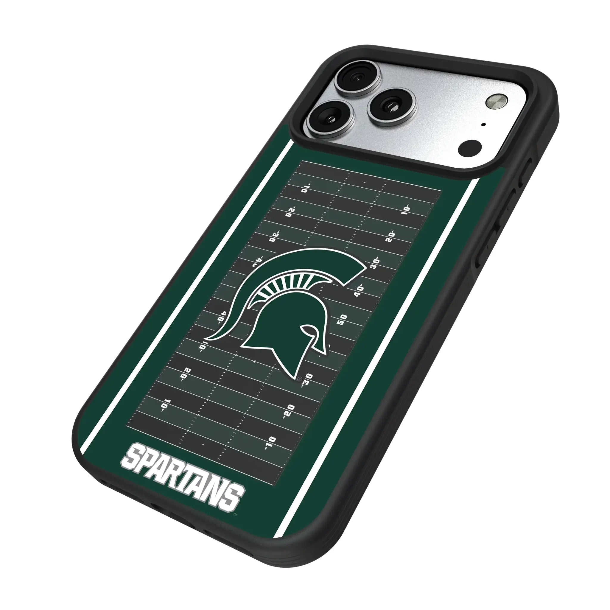 Michigan State University Spartans Field iPhone Bump Phone Case for Apple iPhone - Isometric View#Device_iPhone 17 Pro Max