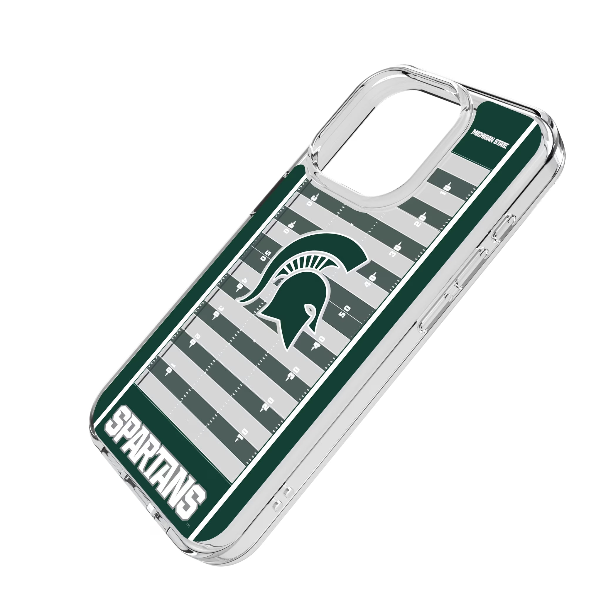 Michigan State University Spartans Field iPhone Clear Phone Case for Apple iPhone - Isometric View