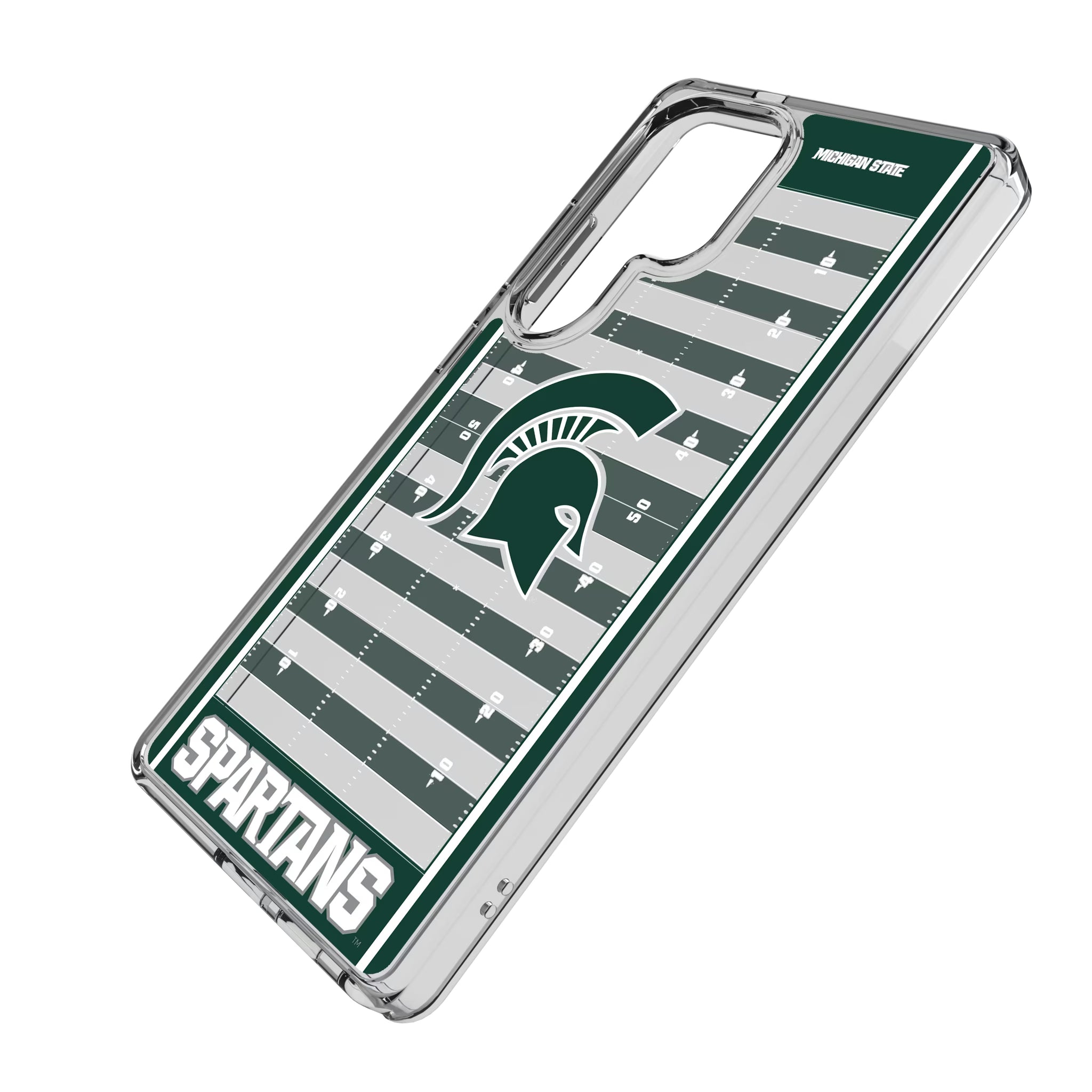 Michigan State University Spartans Field Galaxy Clear Phone Case for Samsung Galaxy - Isometric View