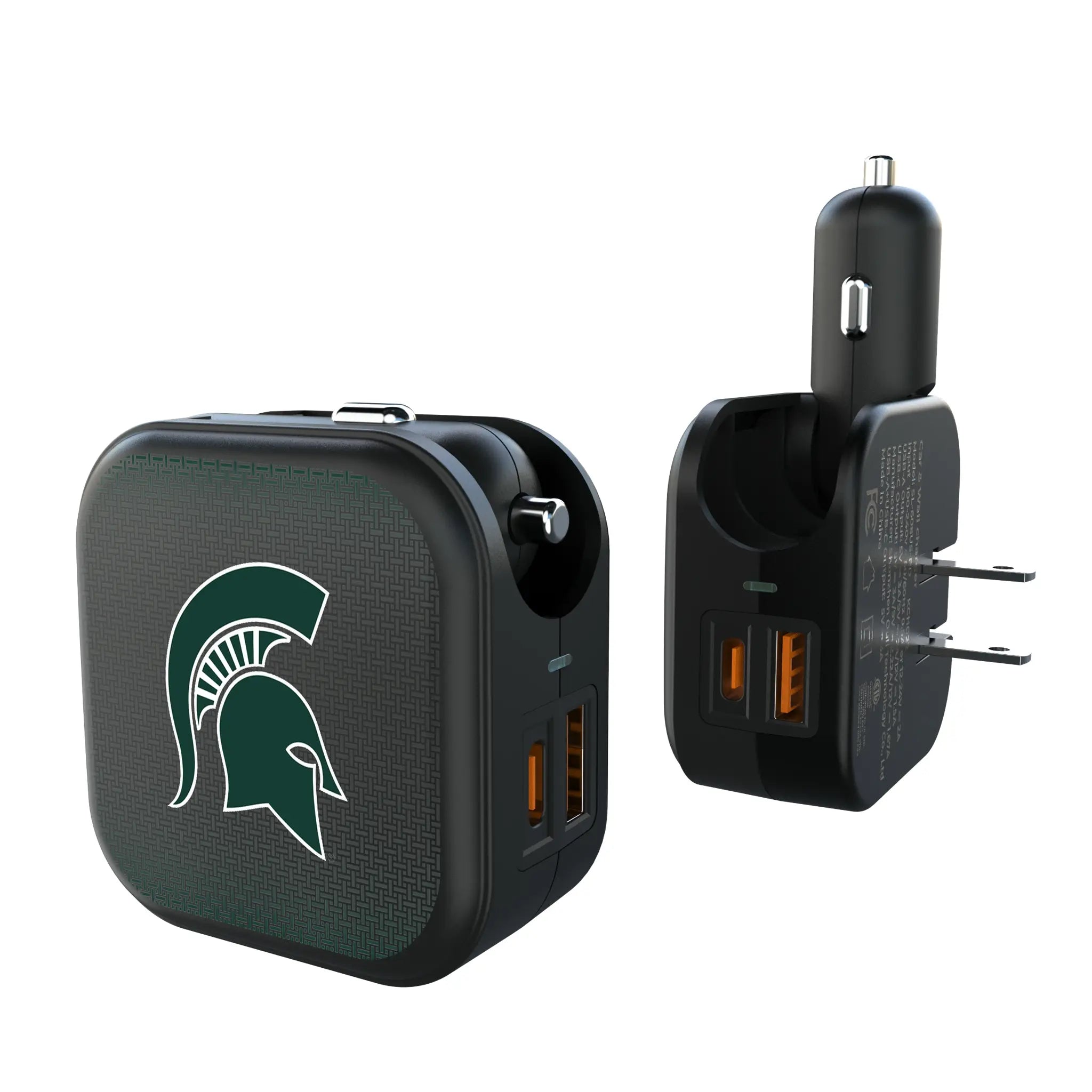 Michigan State University Spartans Linen 2 in 1 USB A/C Charger