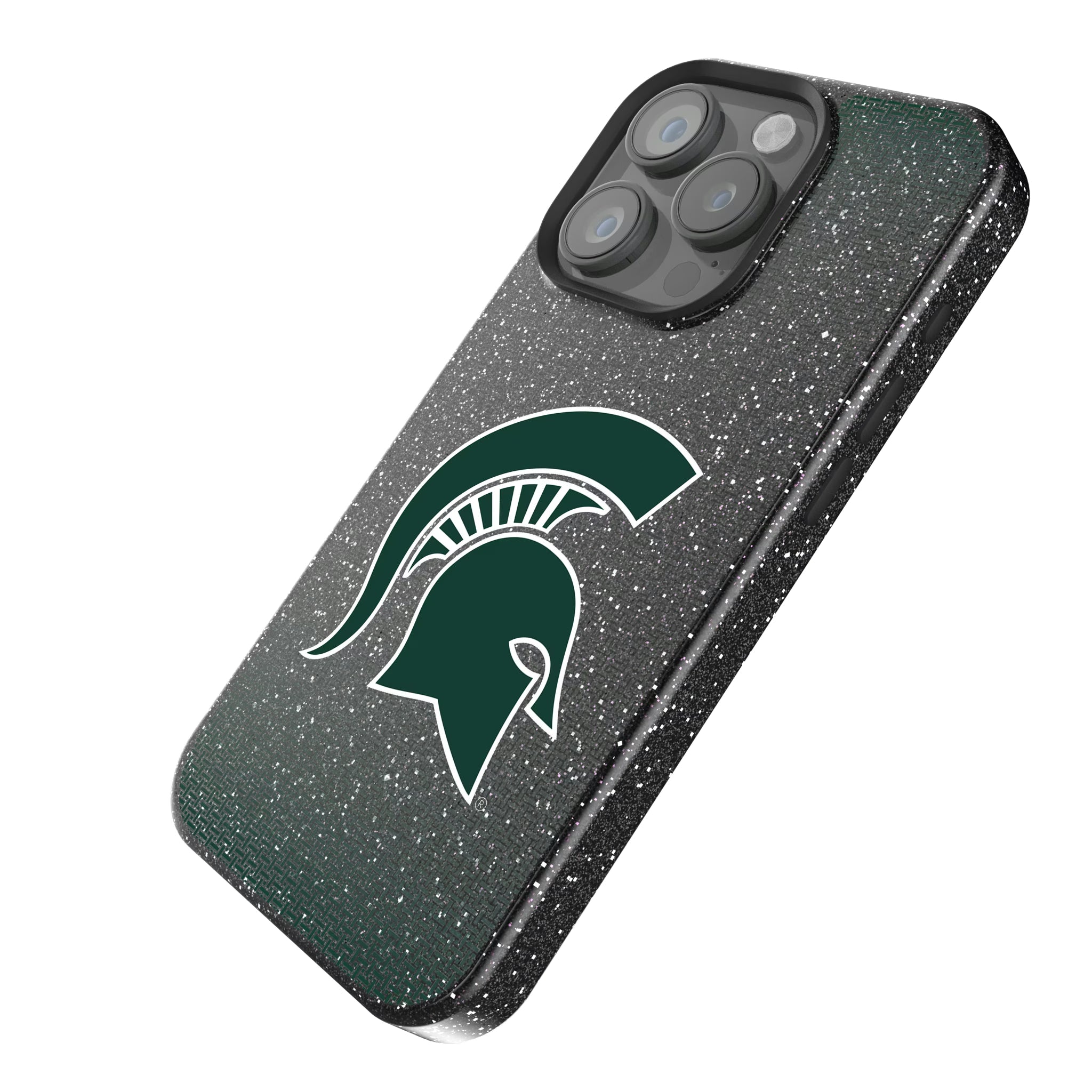 Michigan State University Spartans Linen iPhone Bling Phone Case for Apple iPhone - Isometric View