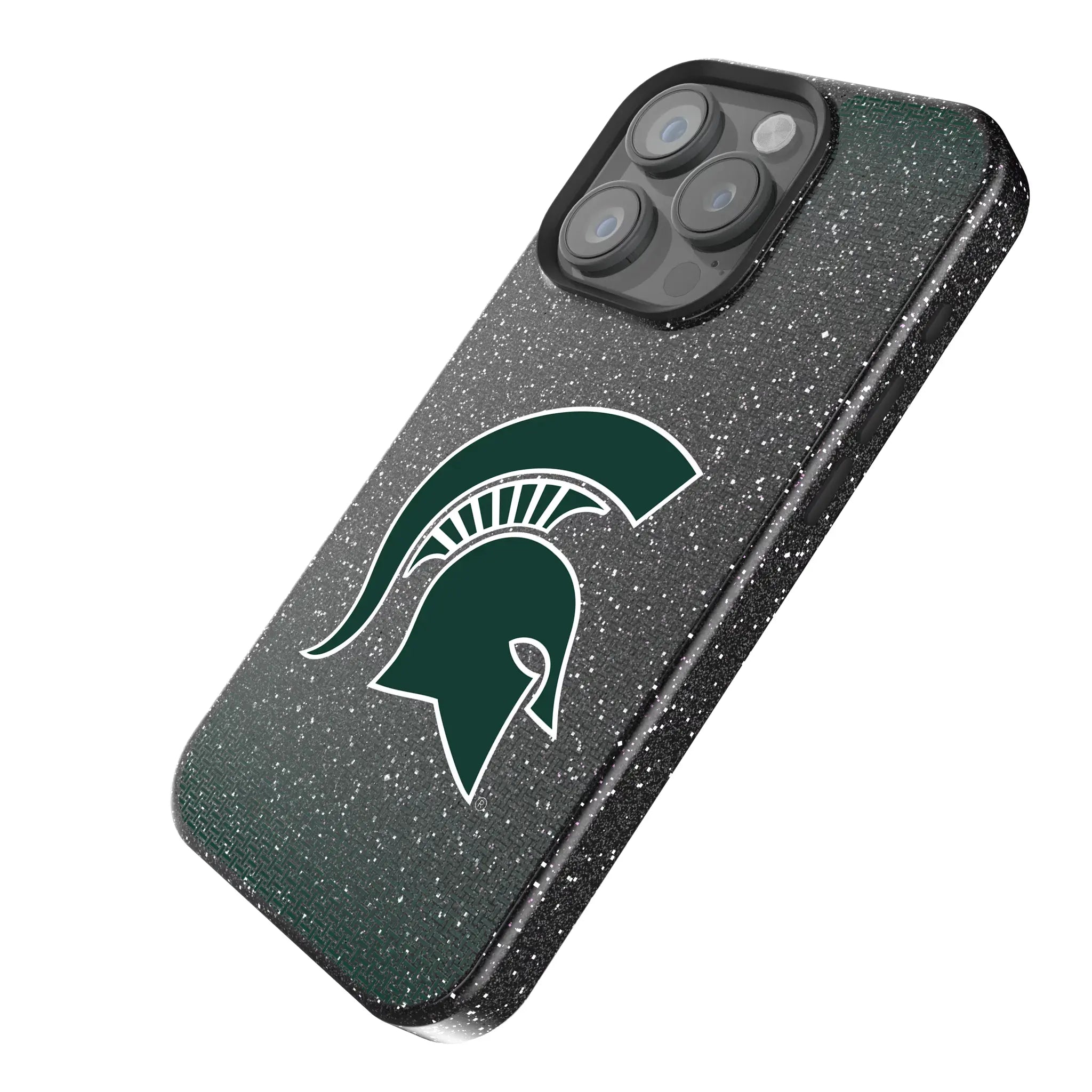 Michigan State University Spartans Linen iPhone Bling Phone Case for Apple iPhone - Isometric View