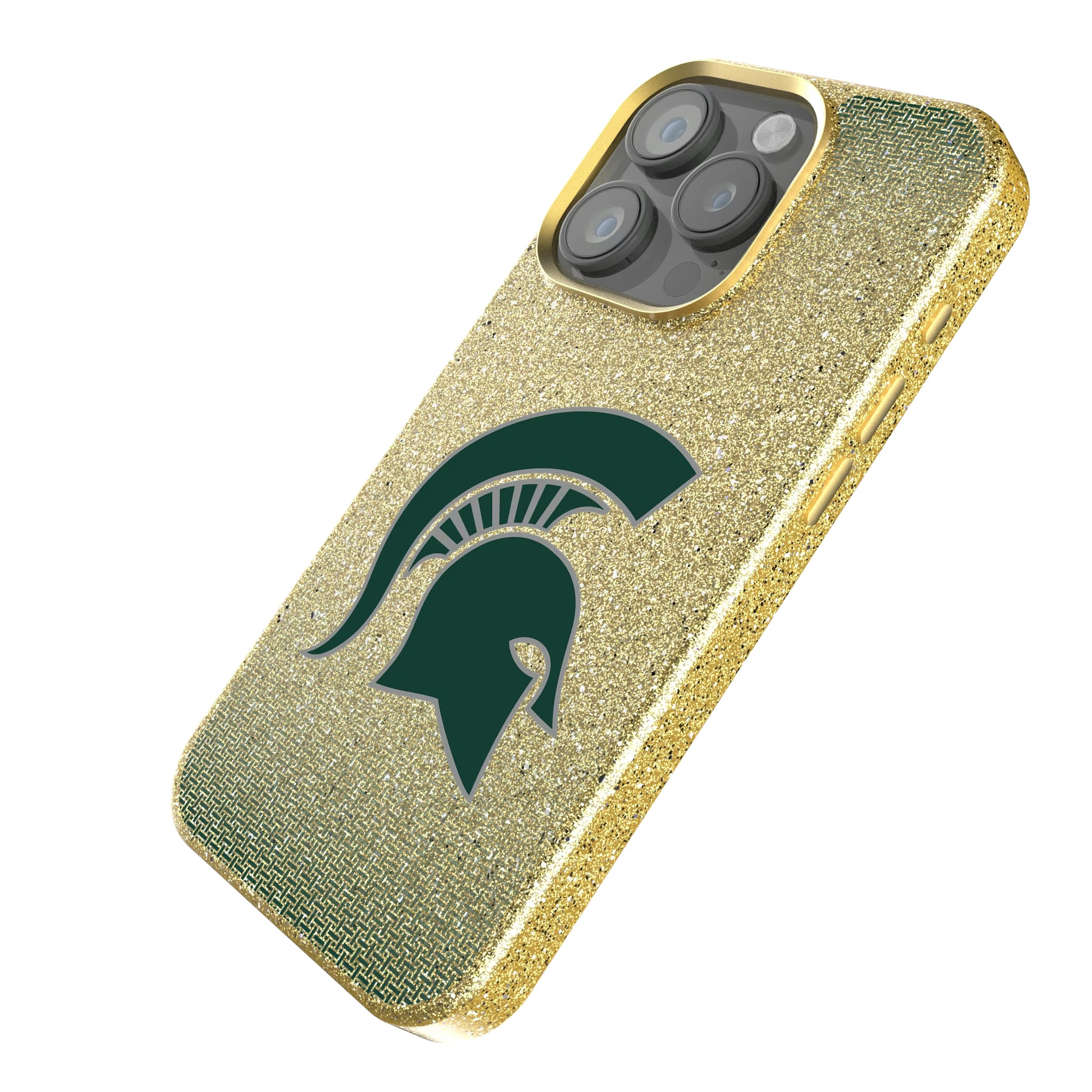 Michigan State University Spartans Linen iPhone Bling Phone Case for Apple iPhone - Isometric View