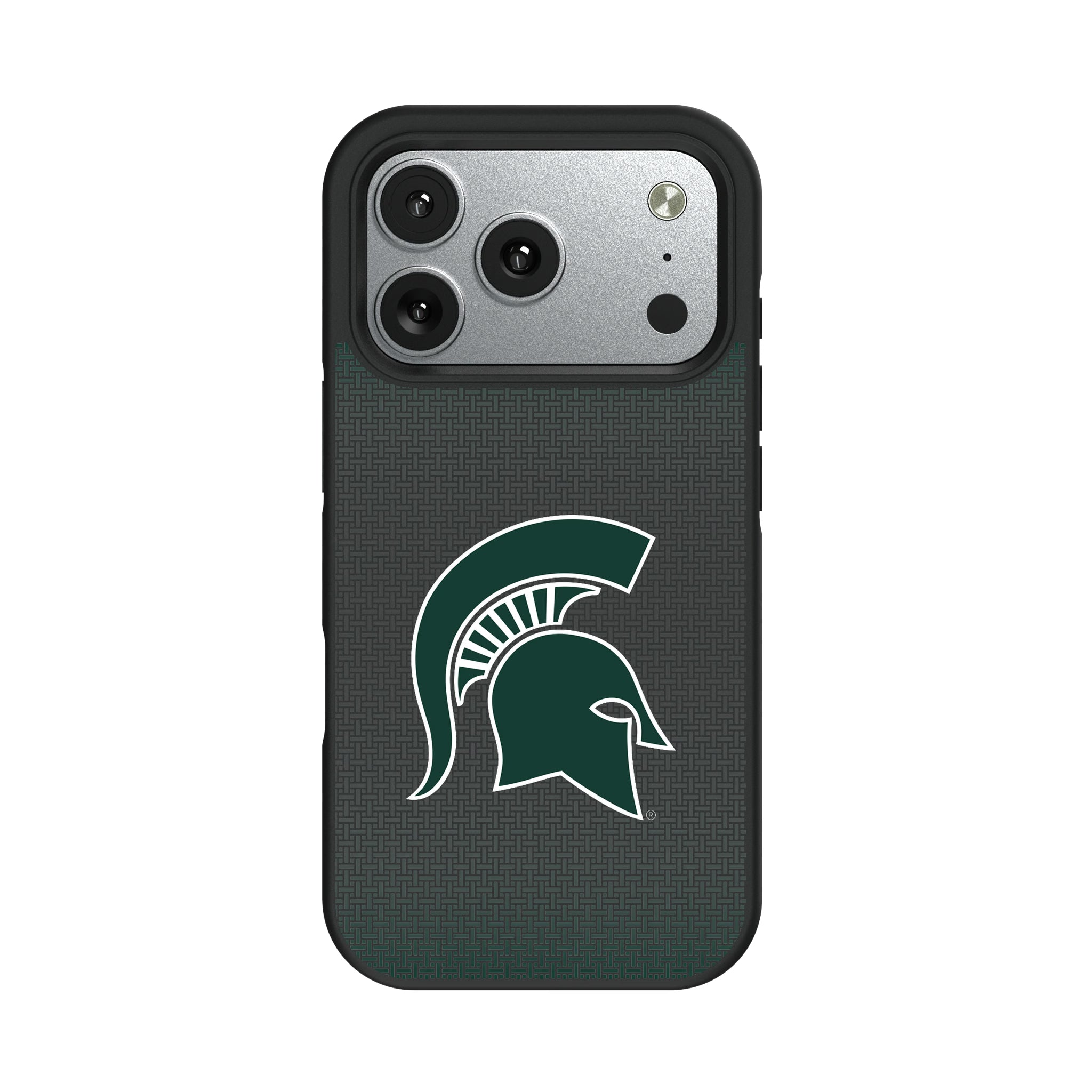 Michigan State University Spartans Linen iPhone Bump Phone Case for Apple iPhone#Device_iPhone 17 Pro