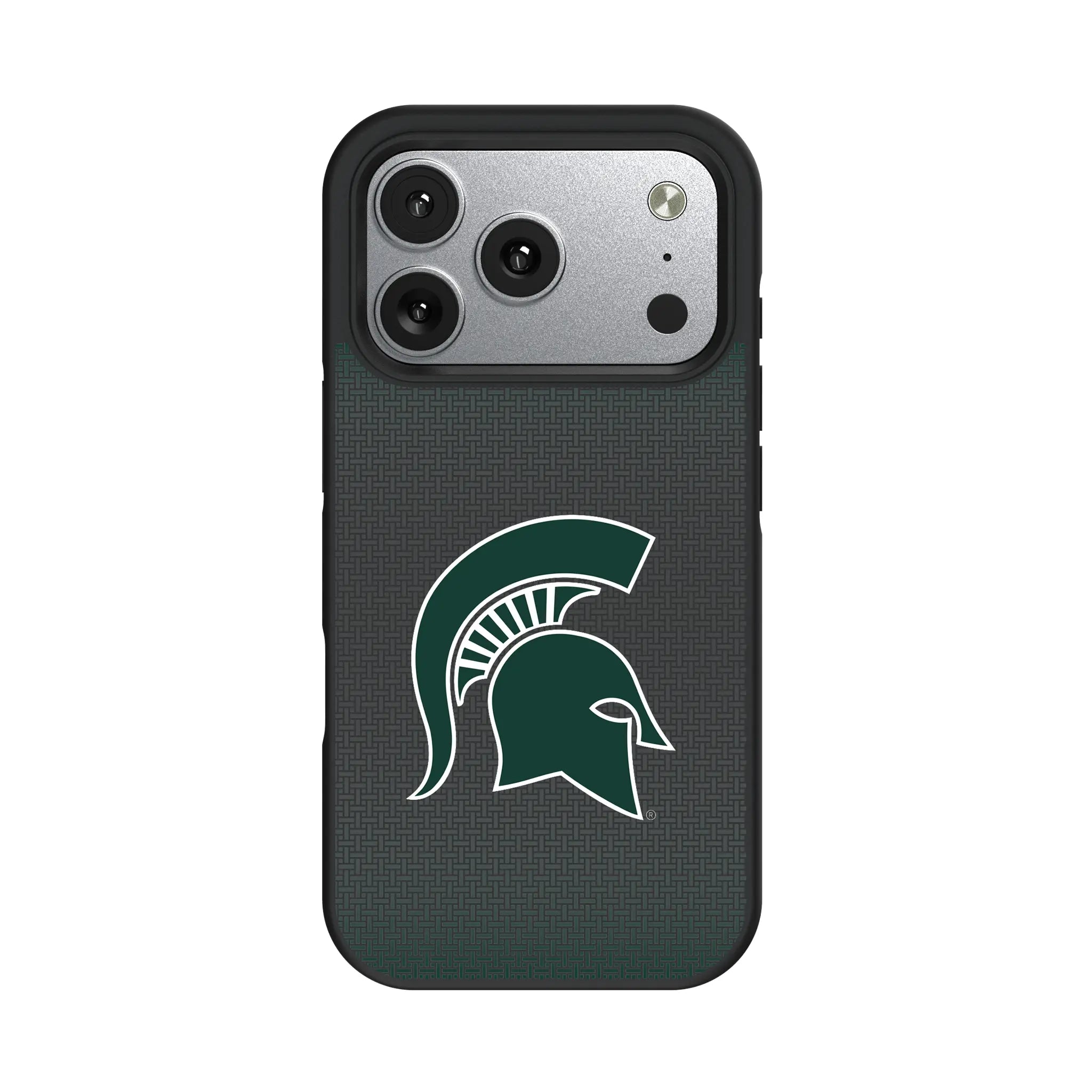 Michigan State University Spartans Linen iPhone Bump Phone Case for Apple iPhone#Device_iPhone 17 Pro