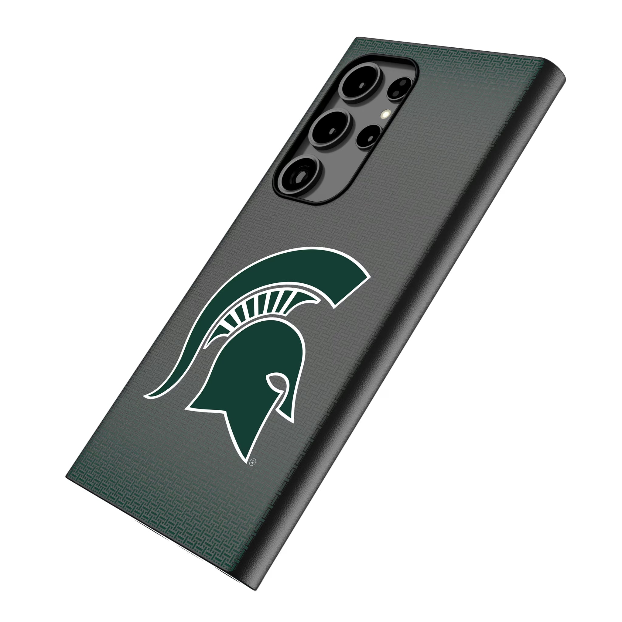 Michigan State University Spartans Linen Galaxy MagSafe Compatible Phone Case for Samsung Galaxy - Isometric View