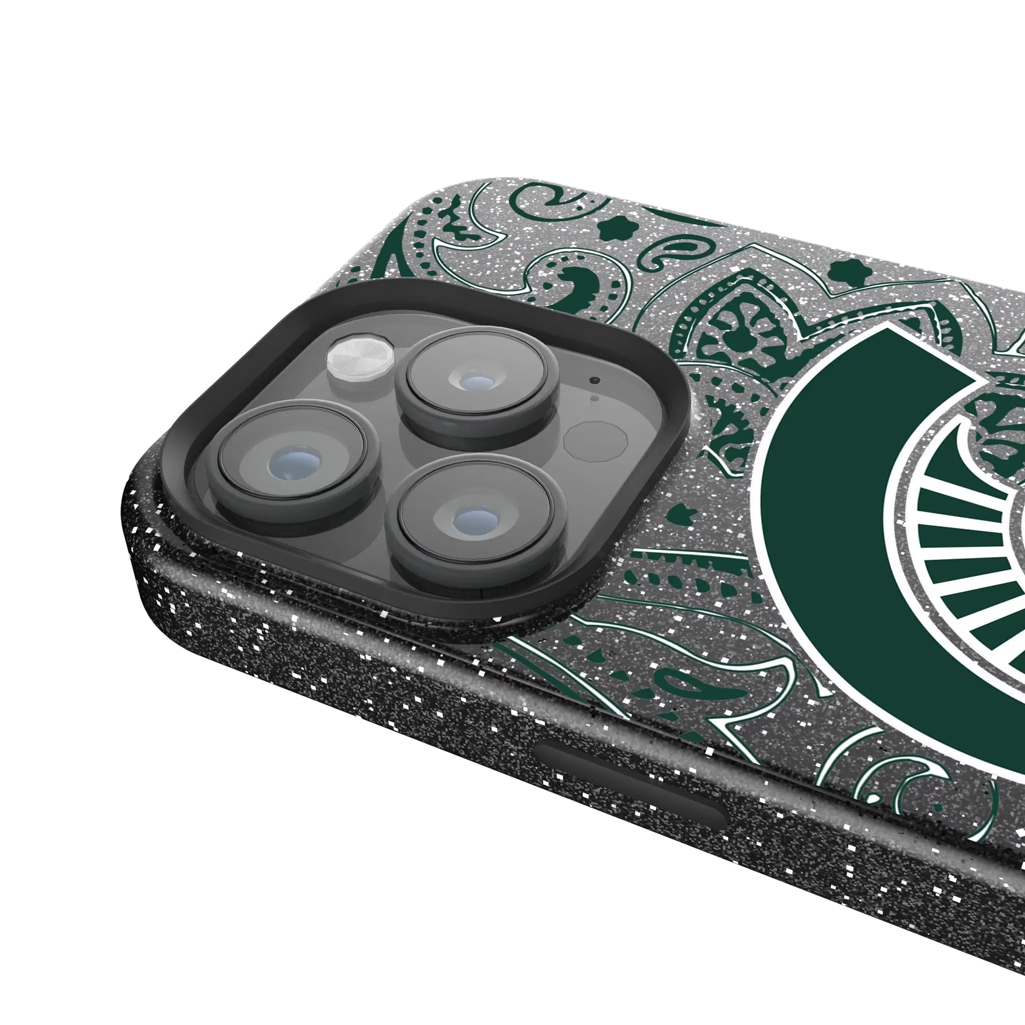 Michigan State University Spartans Paisley iPhone Bling Phone Case for Apple iPhone - Detail