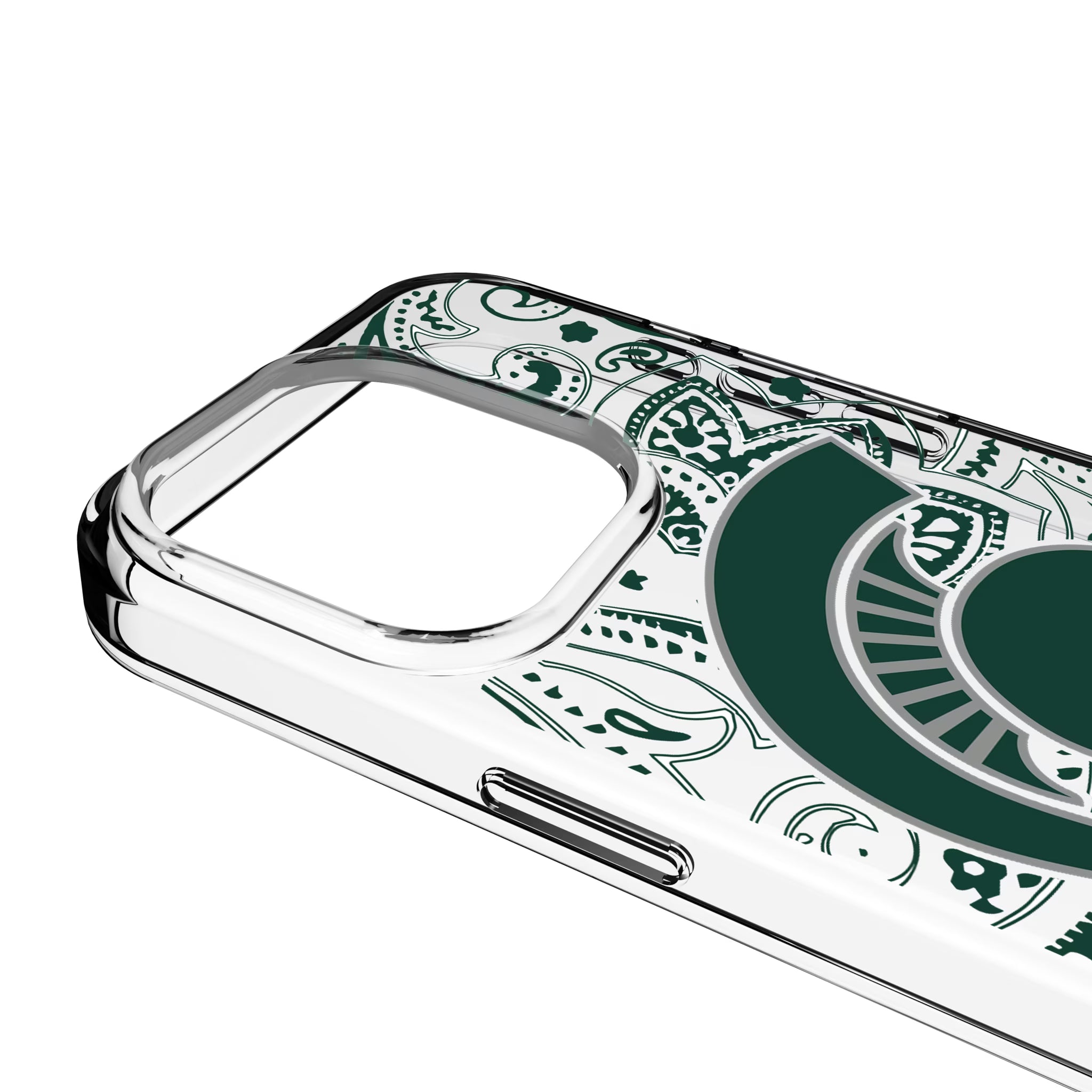 Michigan State University Spartans Paisley iPhone Clear Phone Case for Apple iPhone - Detail