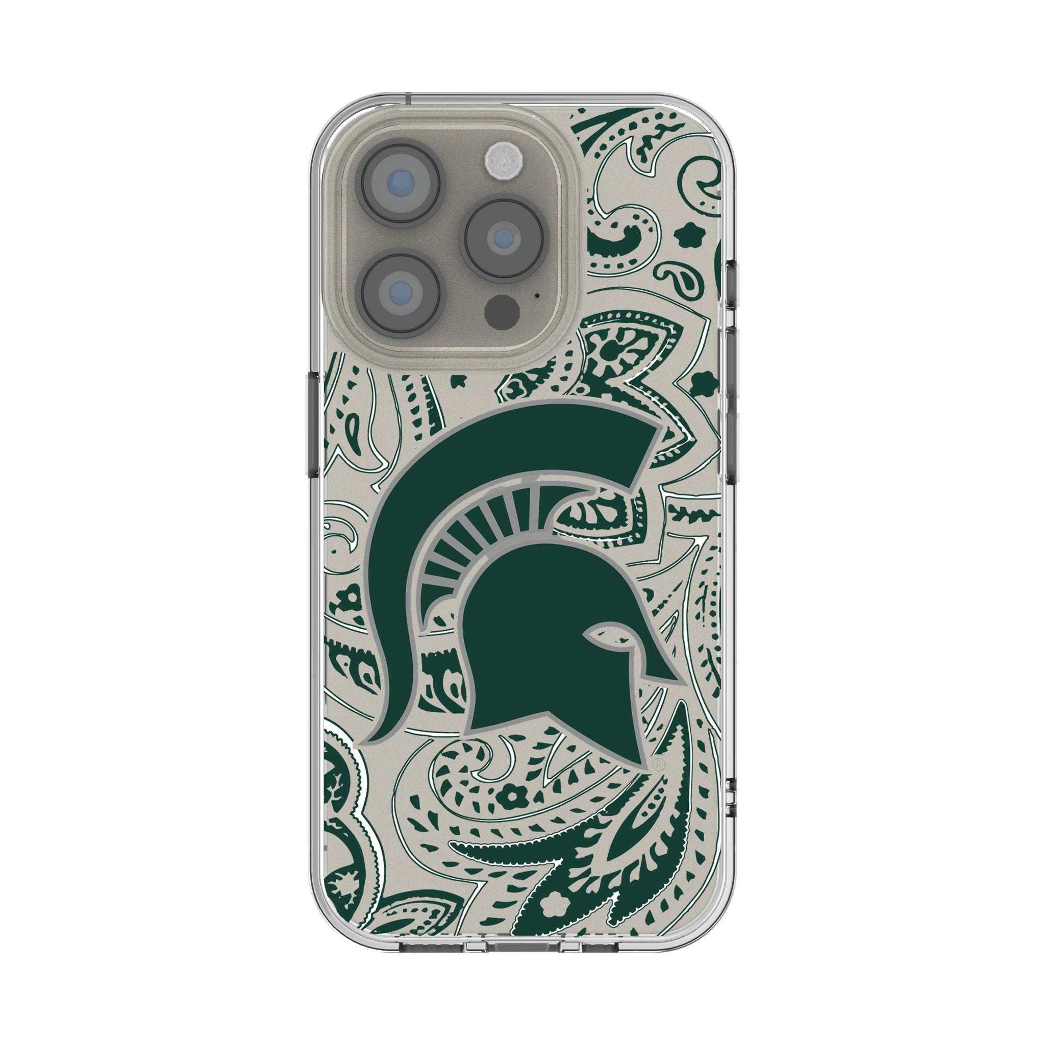 Michigan State University Spartans Paisley iPhone Clear Phone Case for Apple iPhone