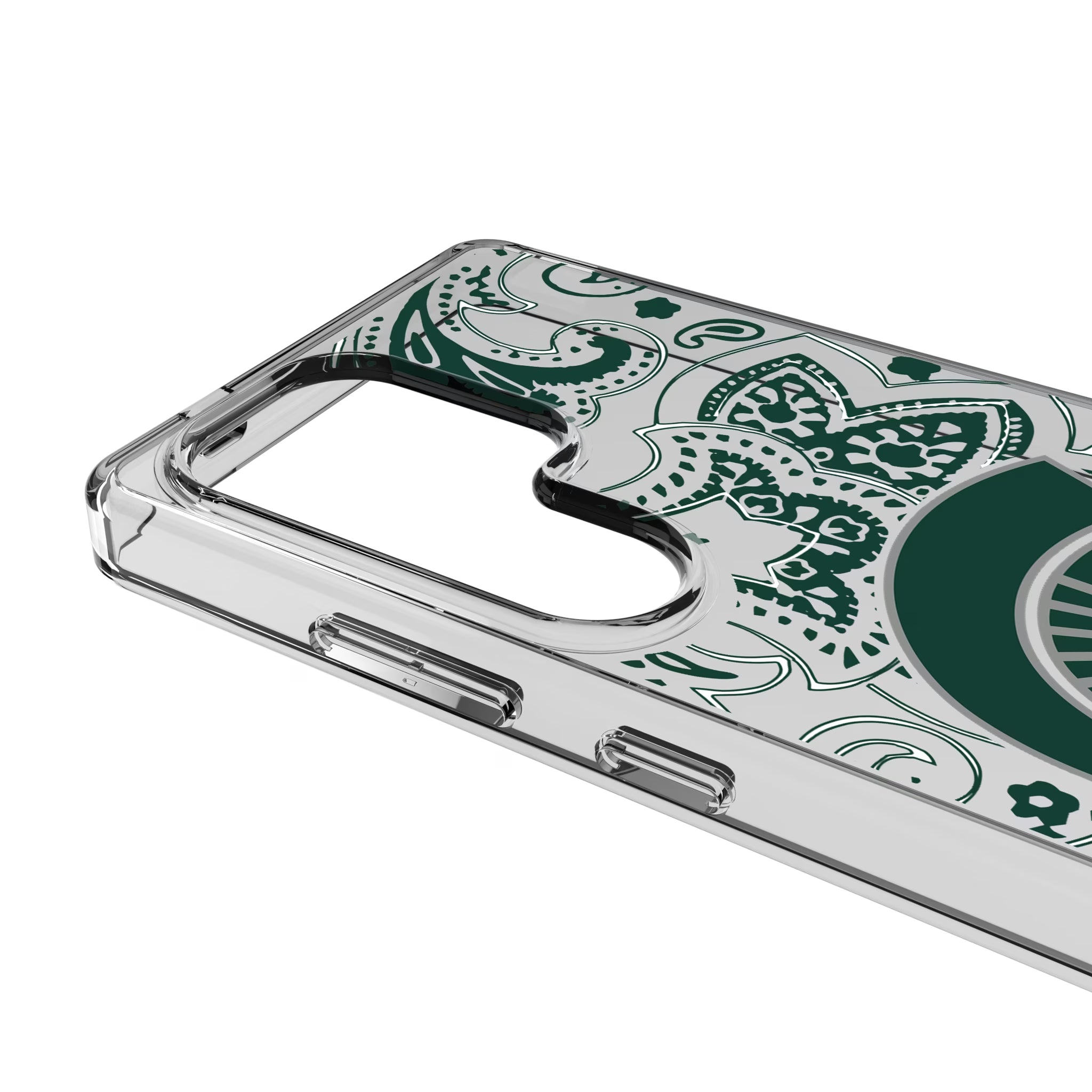 Michigan State University Spartans Paisley Galaxy Clear Phone Case for Samsung Galaxy - Detail