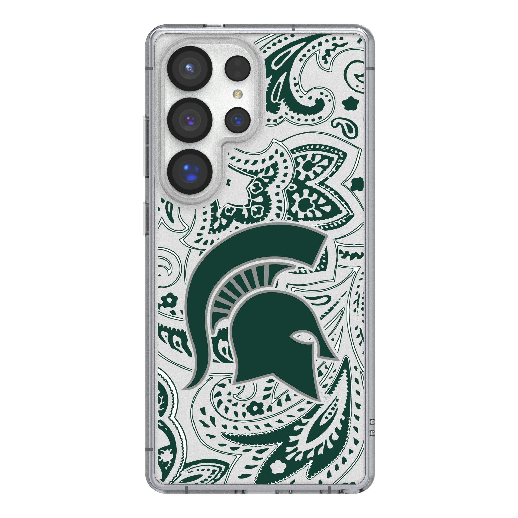 Michigan State University Spartans Paisley Galaxy Clear Phone Case for Samsung Galaxy