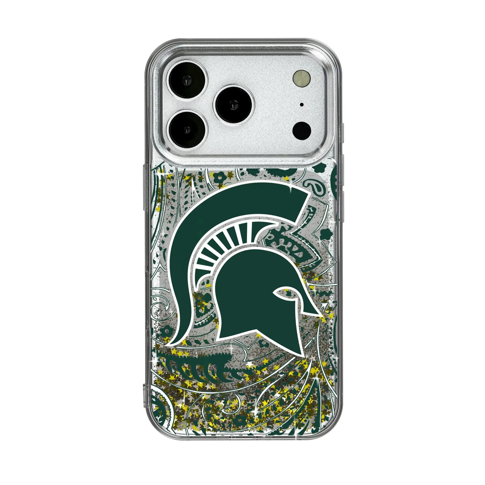 Michigan State University Spartans Paisley iPhone Glitter Phone Case for Apple iPhone